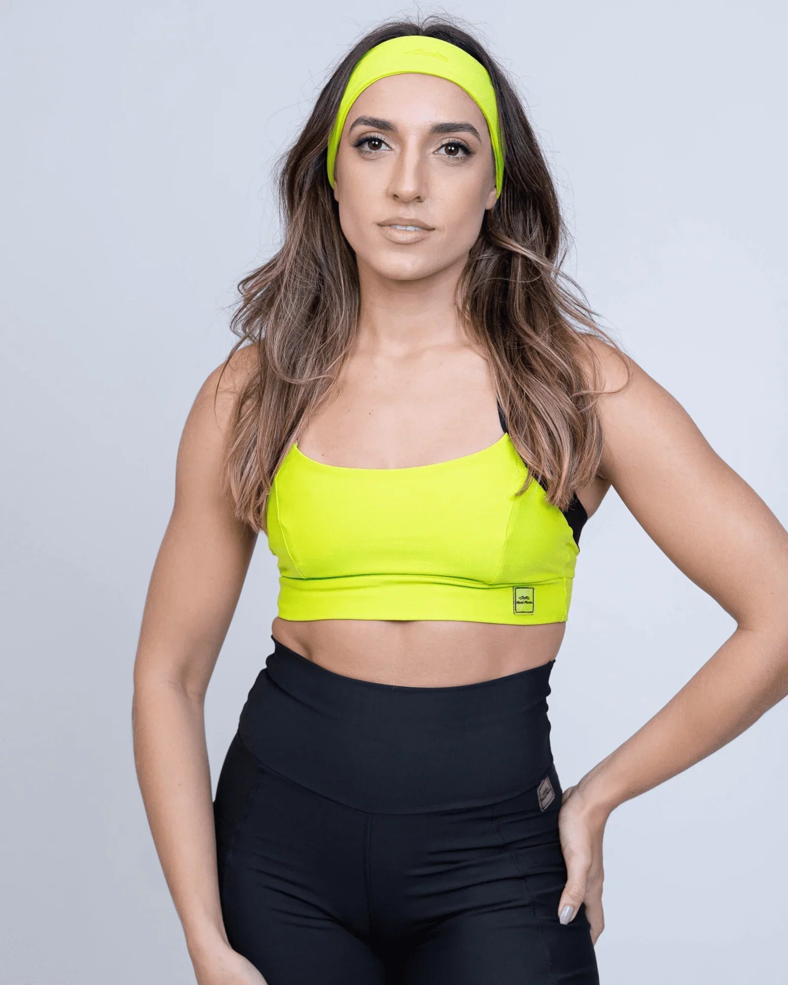 Top fitness Corrida Verde Citrine com compressão