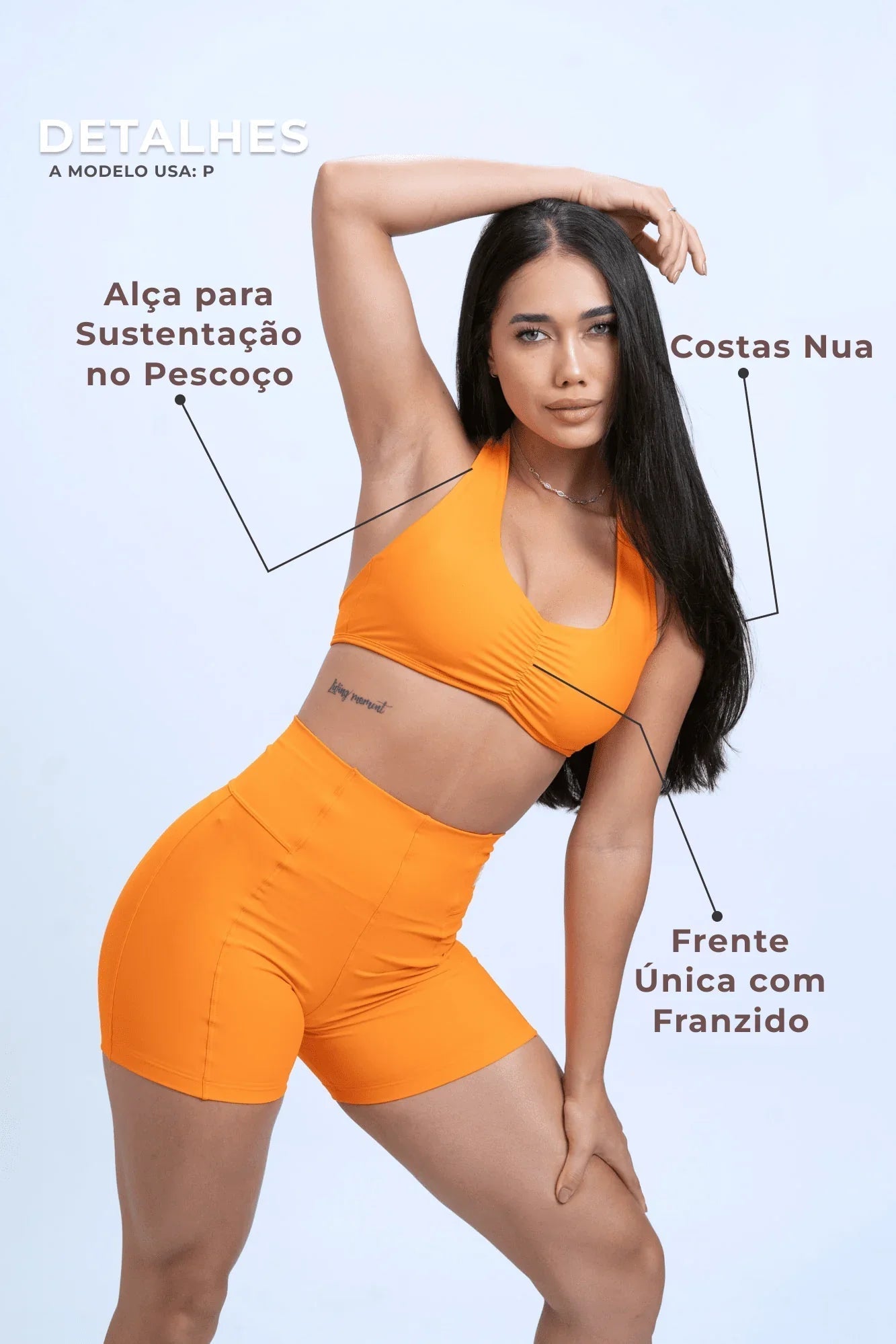 Top Fitness Nala Tangerina Frente Unica