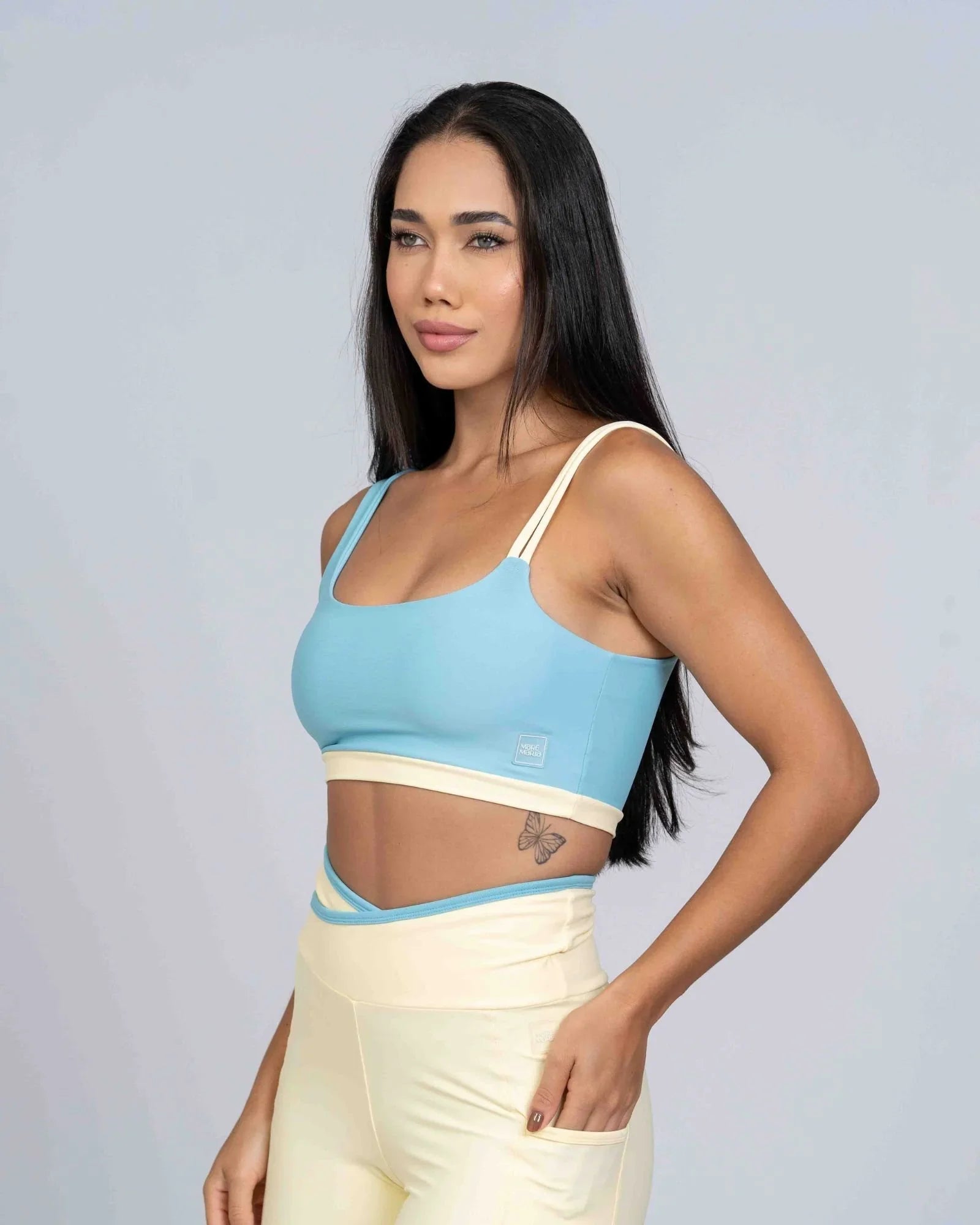 Top Life Duo Azul céu com Amarelo Brisa