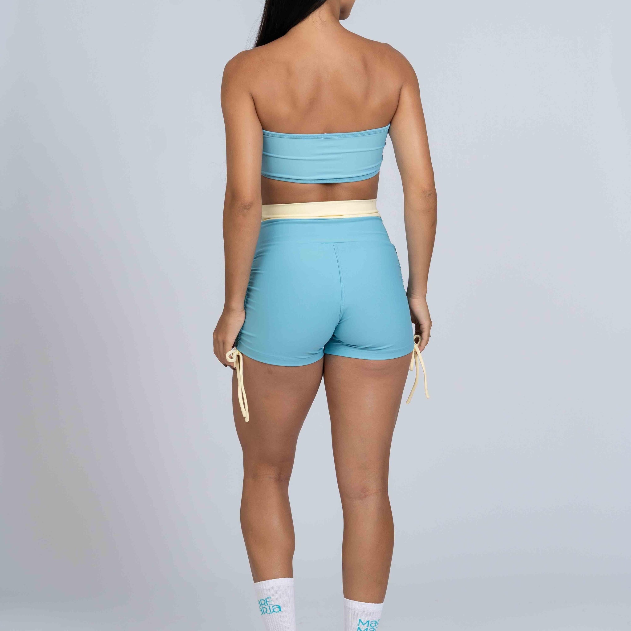 Short Smile Duo Azul céu e Amarelo Brisa