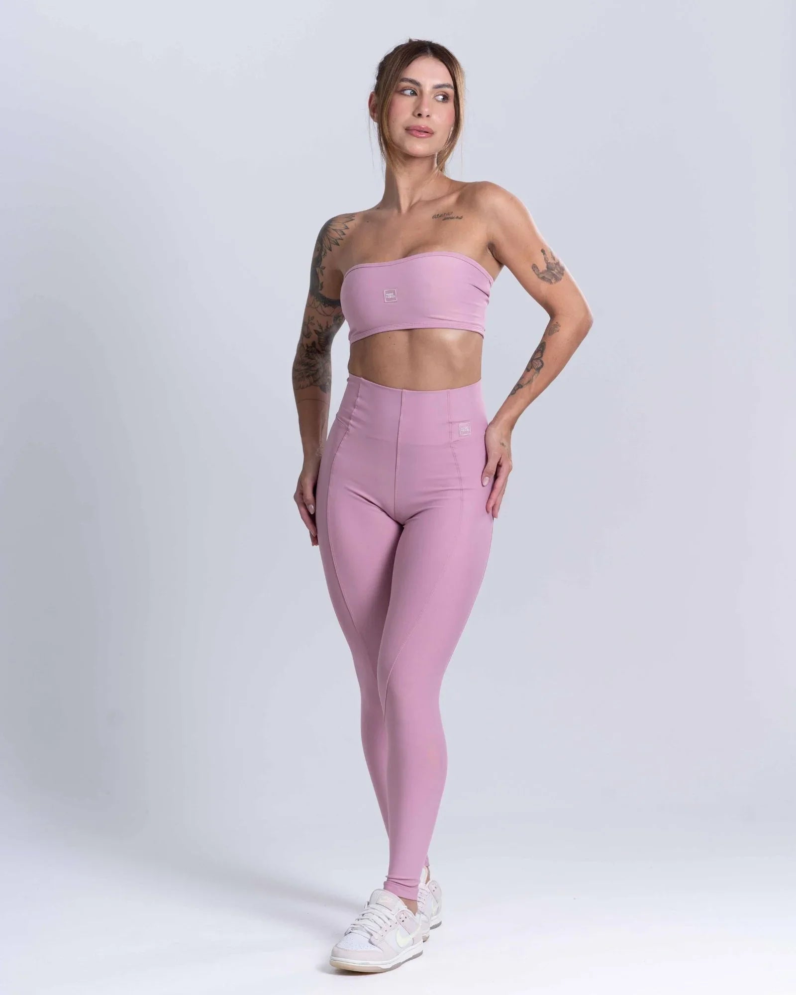 Calça Legging Fitness Classic Rosa Glam com compressão