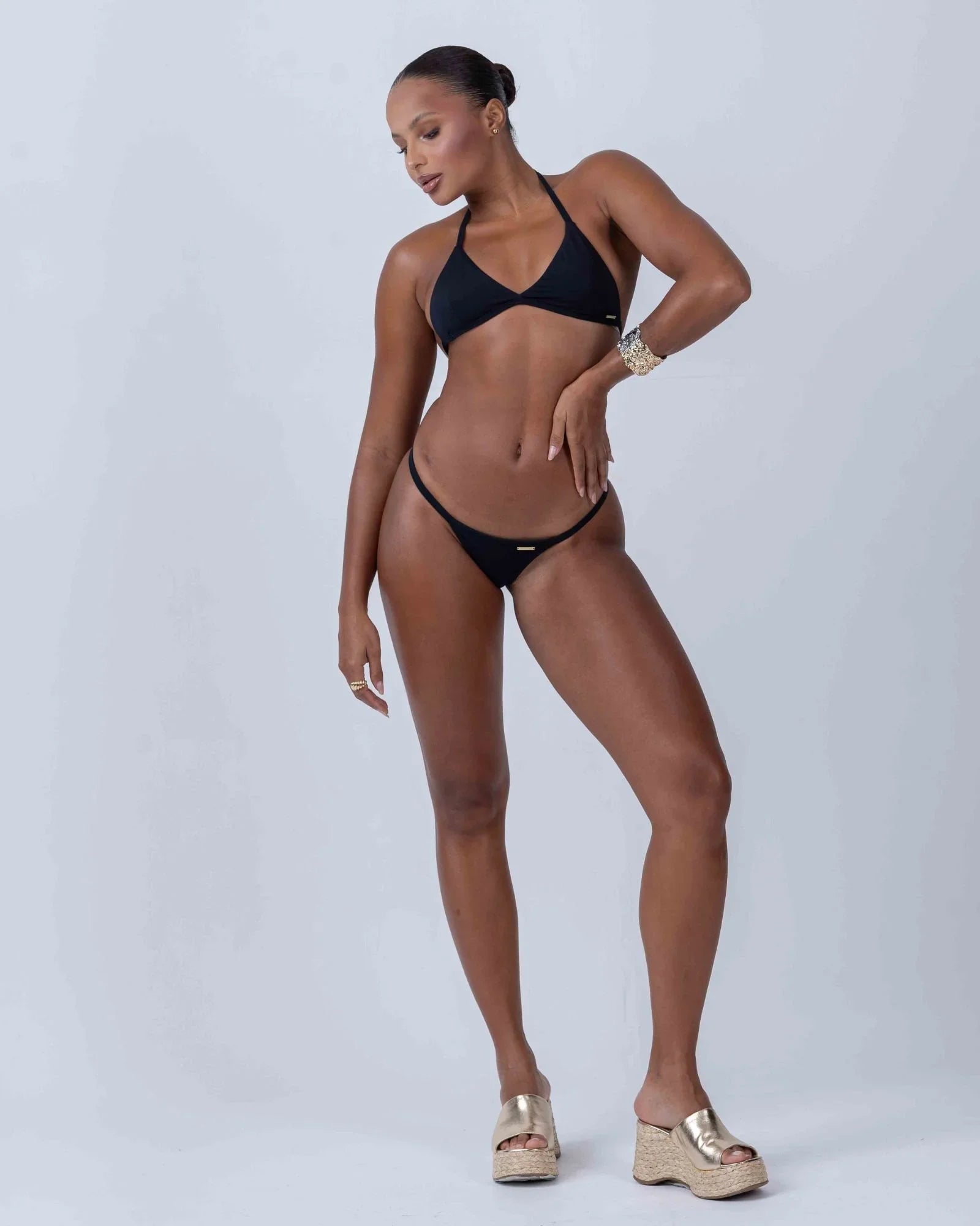 Calcinha Cortininha Fixa com regulador Preto