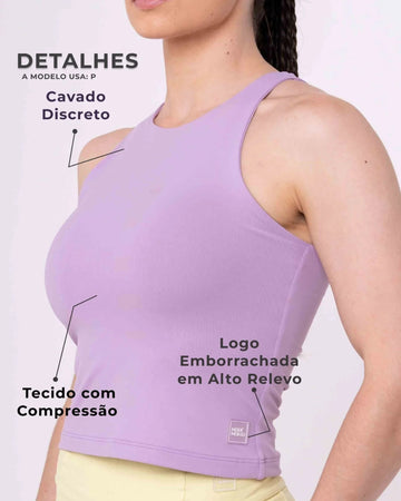 Blusa Fitness Casual Charlote Lavanda compressão