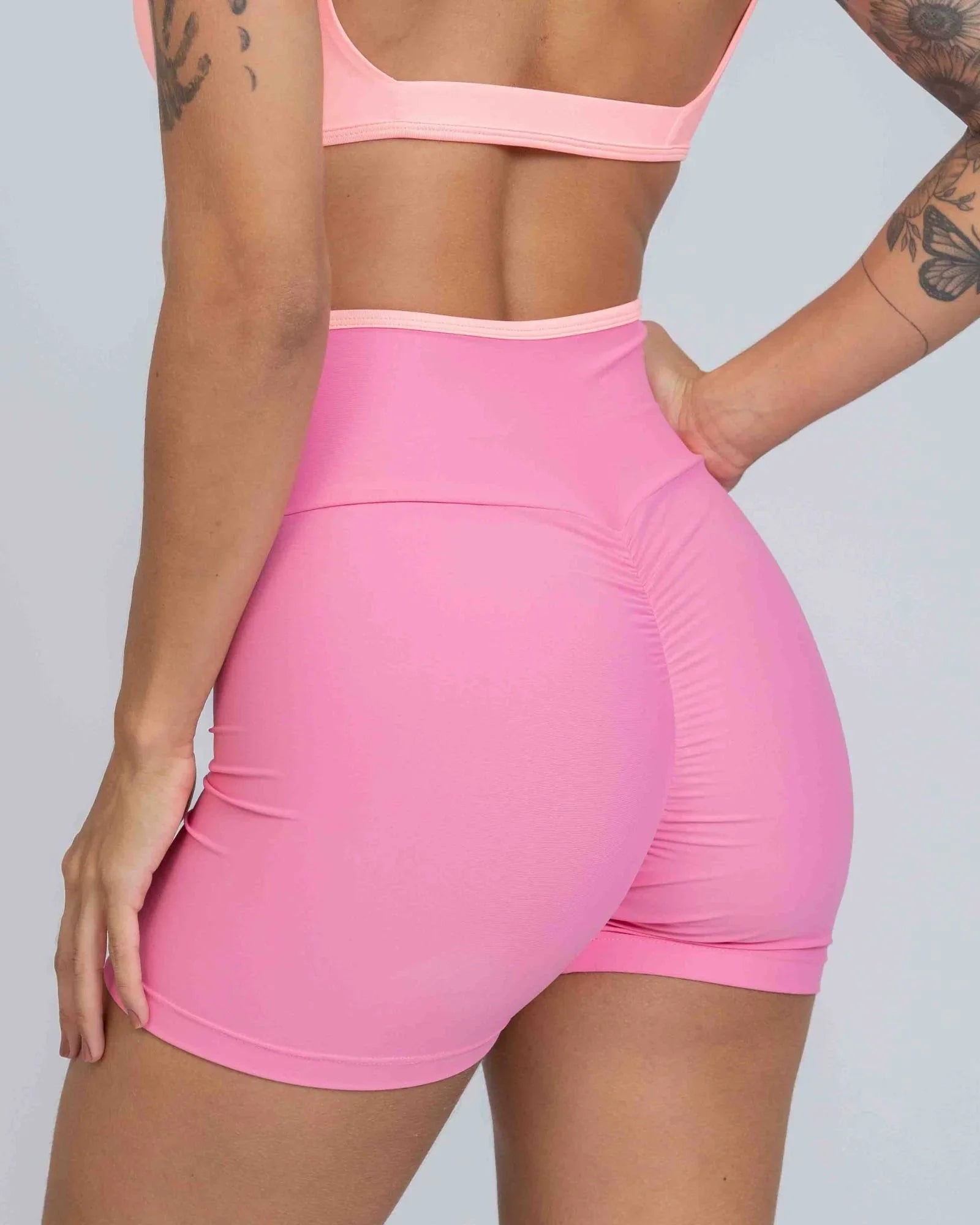 Short Fitness Line Rosa Malibu com Coral