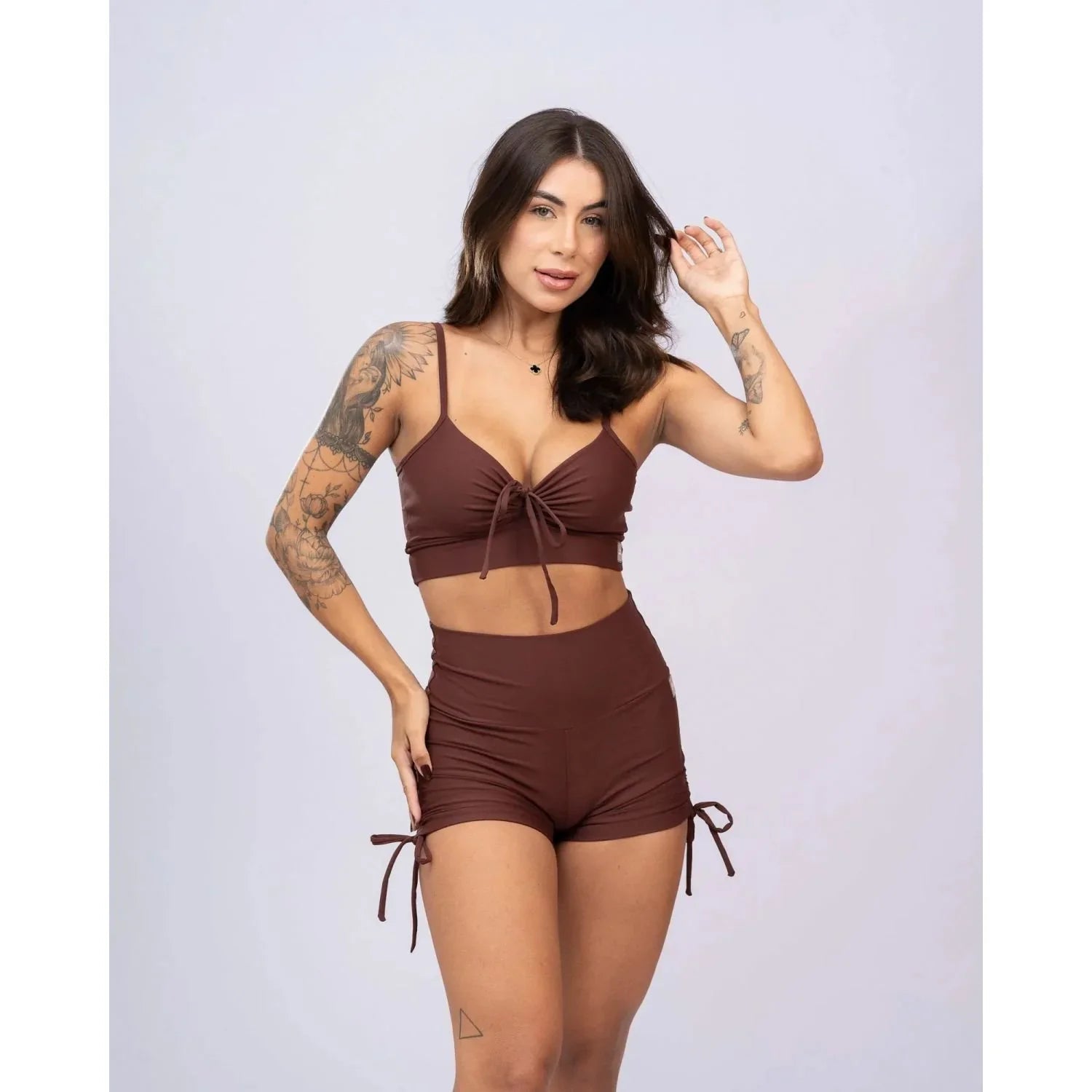 Short Fitness Smile Chocolate Dark empina bumbum