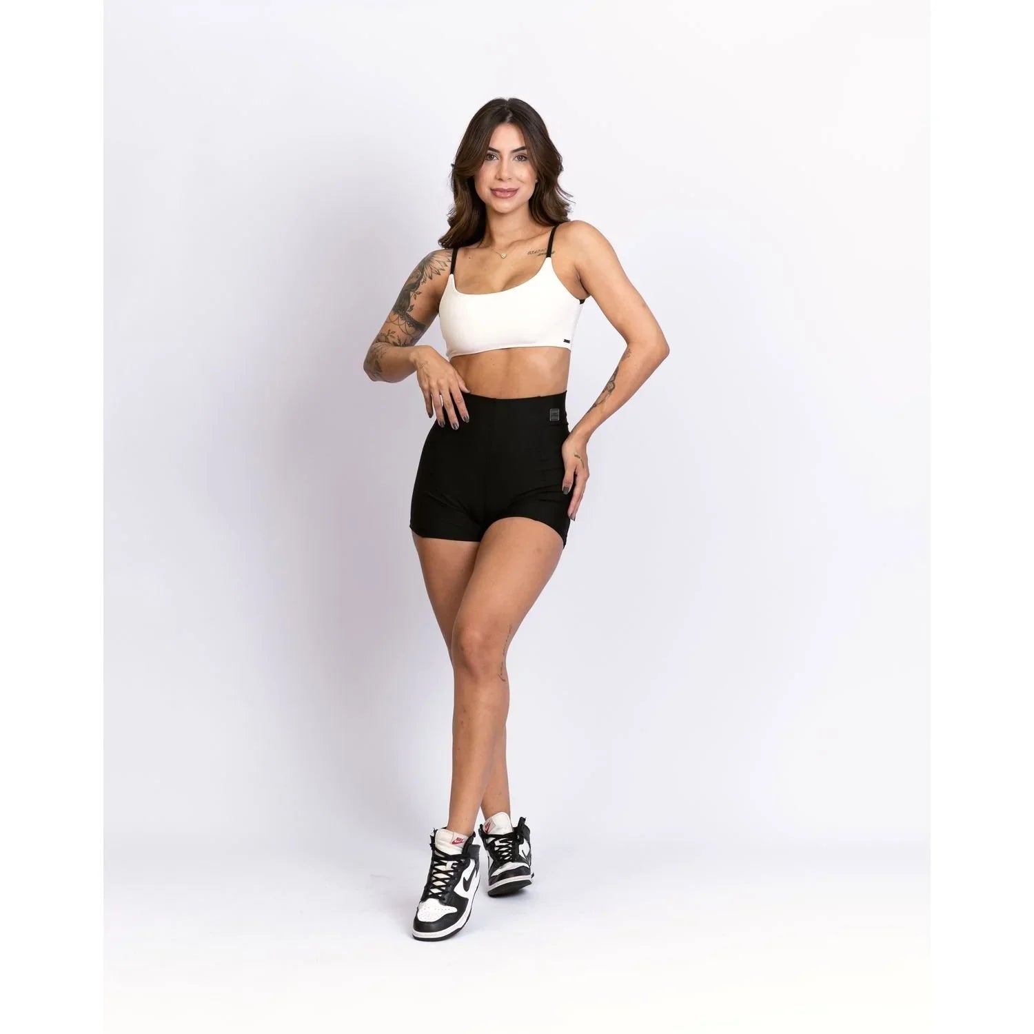 Top fitness Ternura Off White com alça Super Black