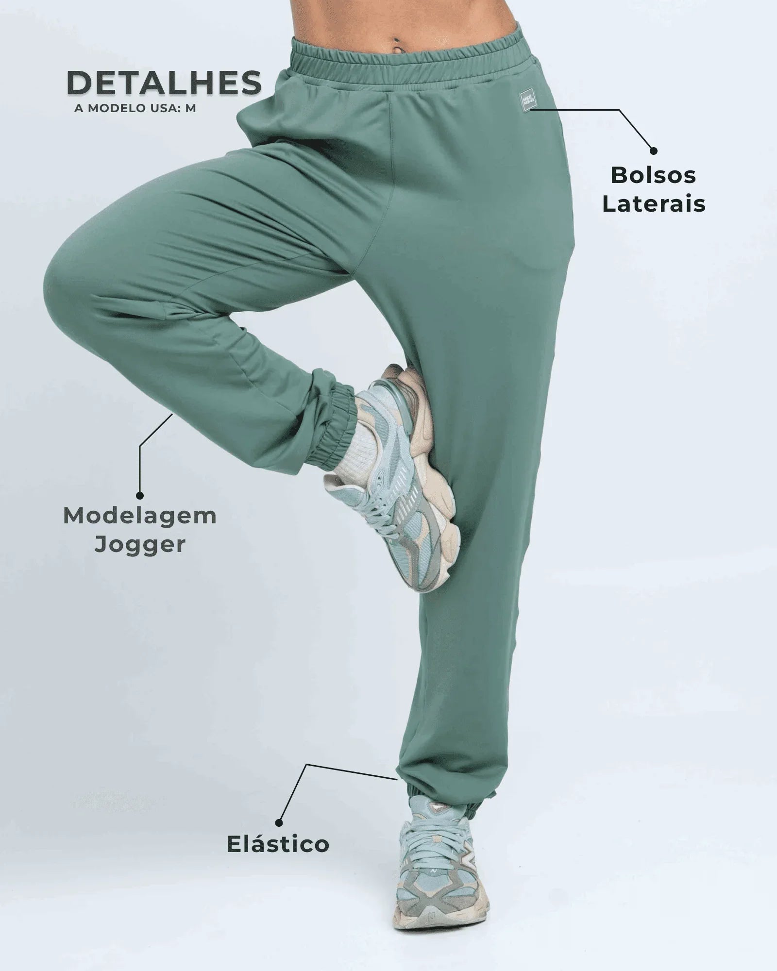 Calça Street Moletinho Jogger Verde Eucalipto