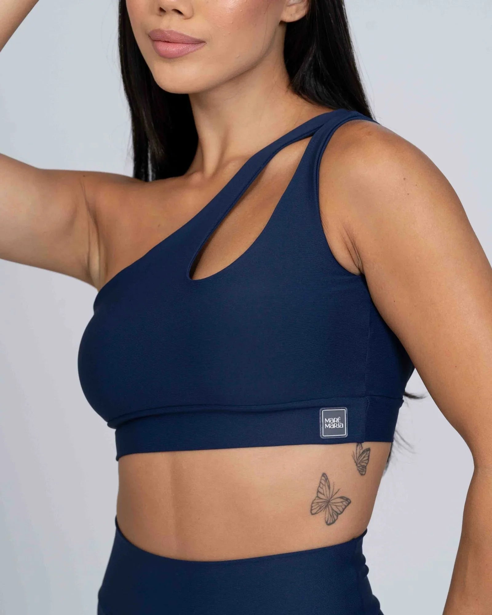 Top Fitness Avenue Azul Marinho assimétrico