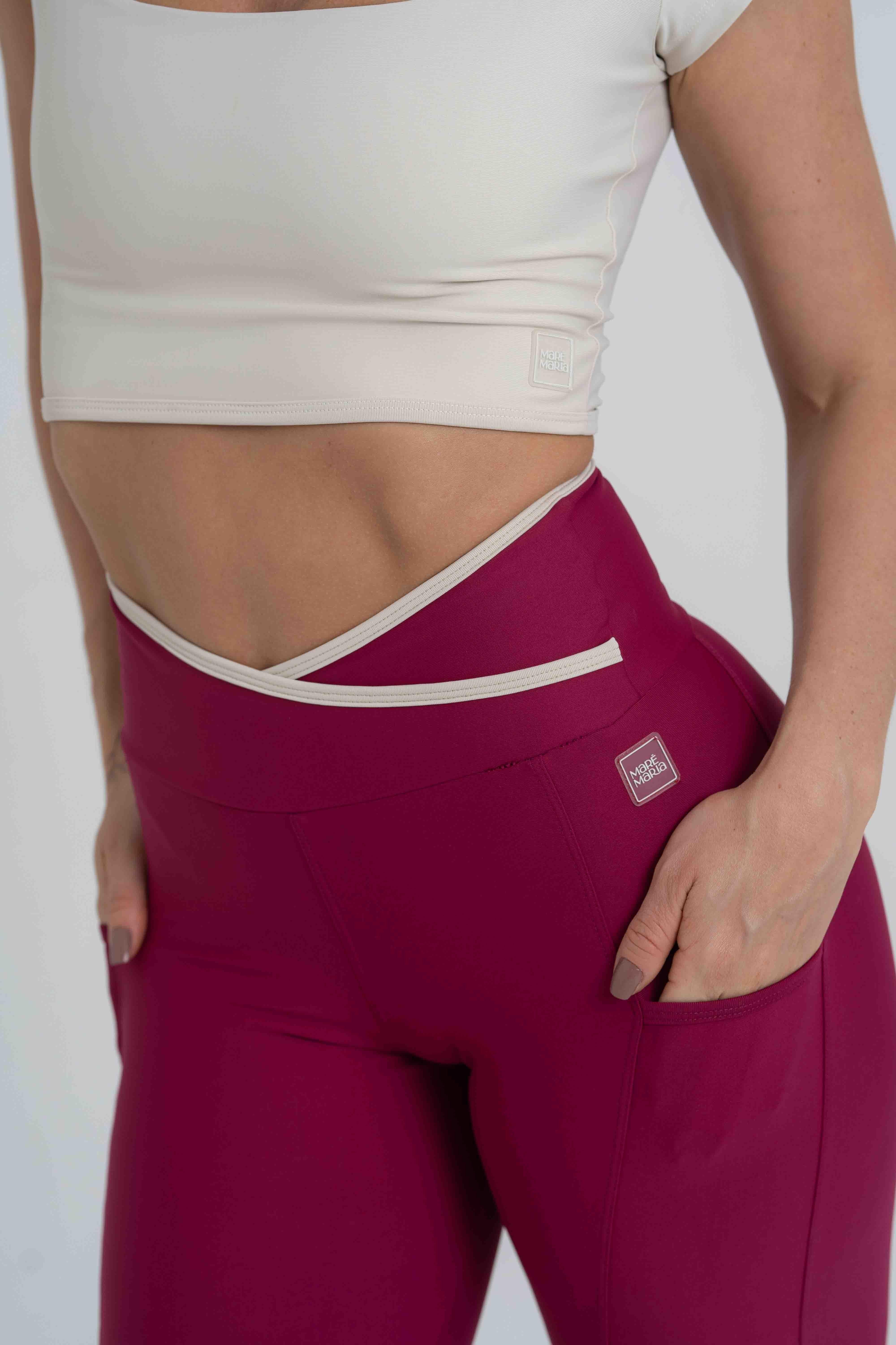Legging Fusion Rouge Viés Luna compressão