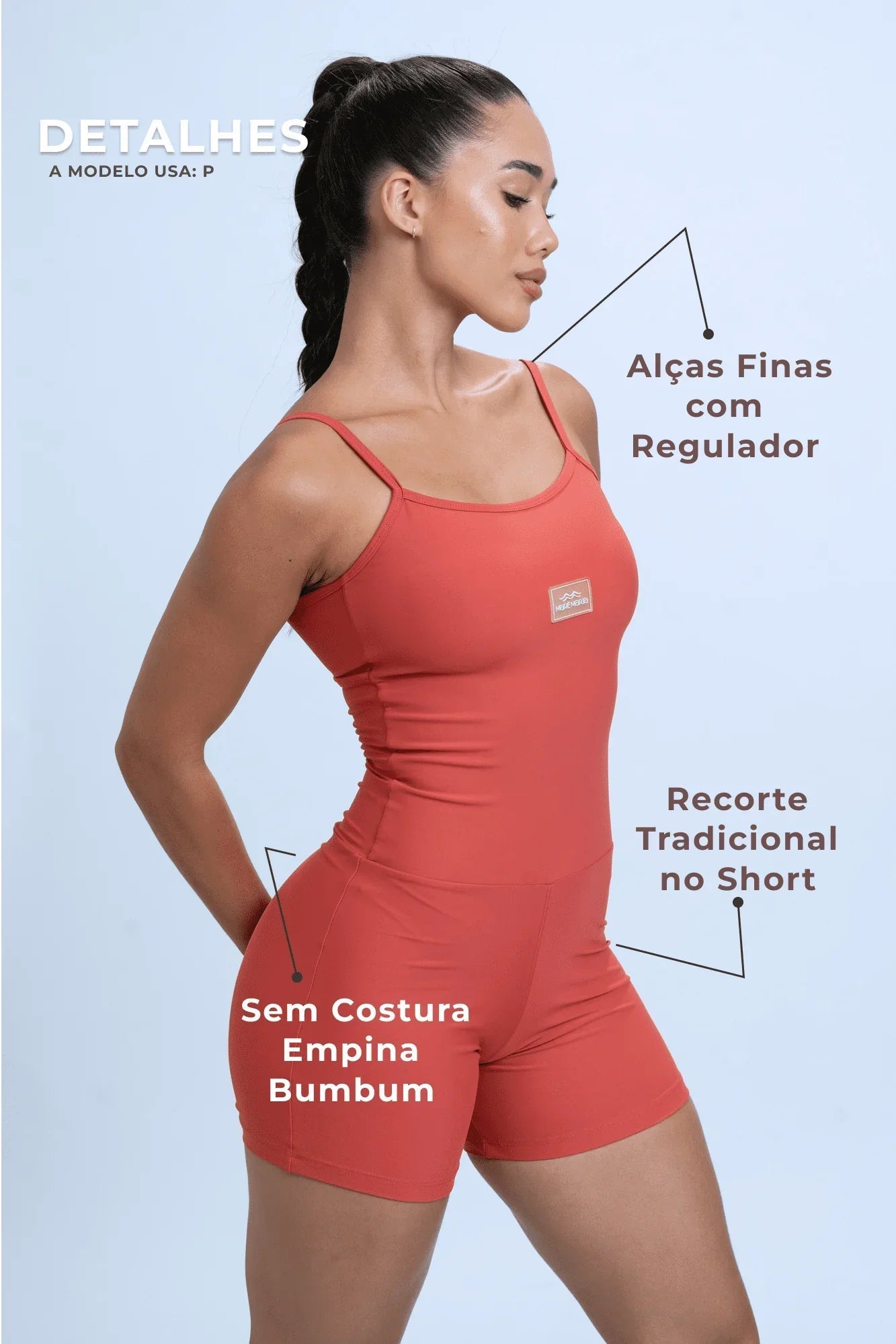 Macaquinho Fitness Mood Páprica