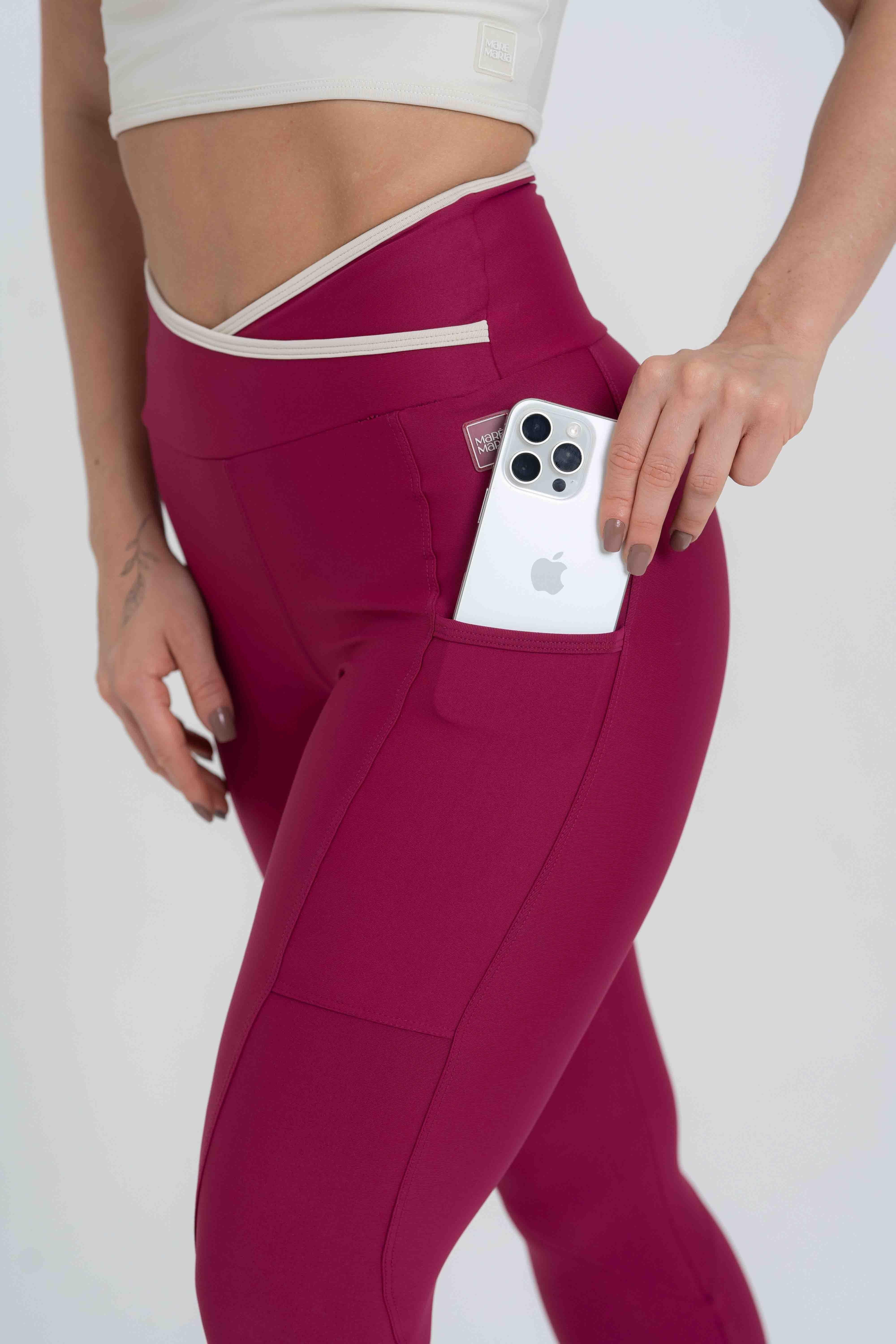 Legging Fusion Rouge Viés Luna compressão