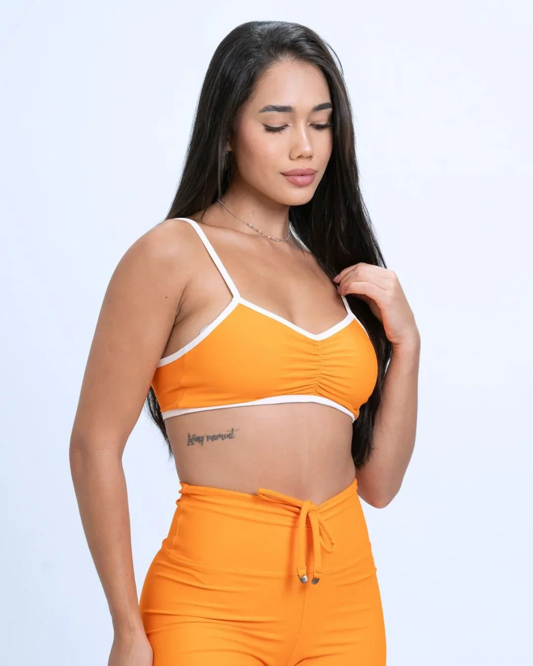 Top Fitness Fresh Duo Tangerina com Off White