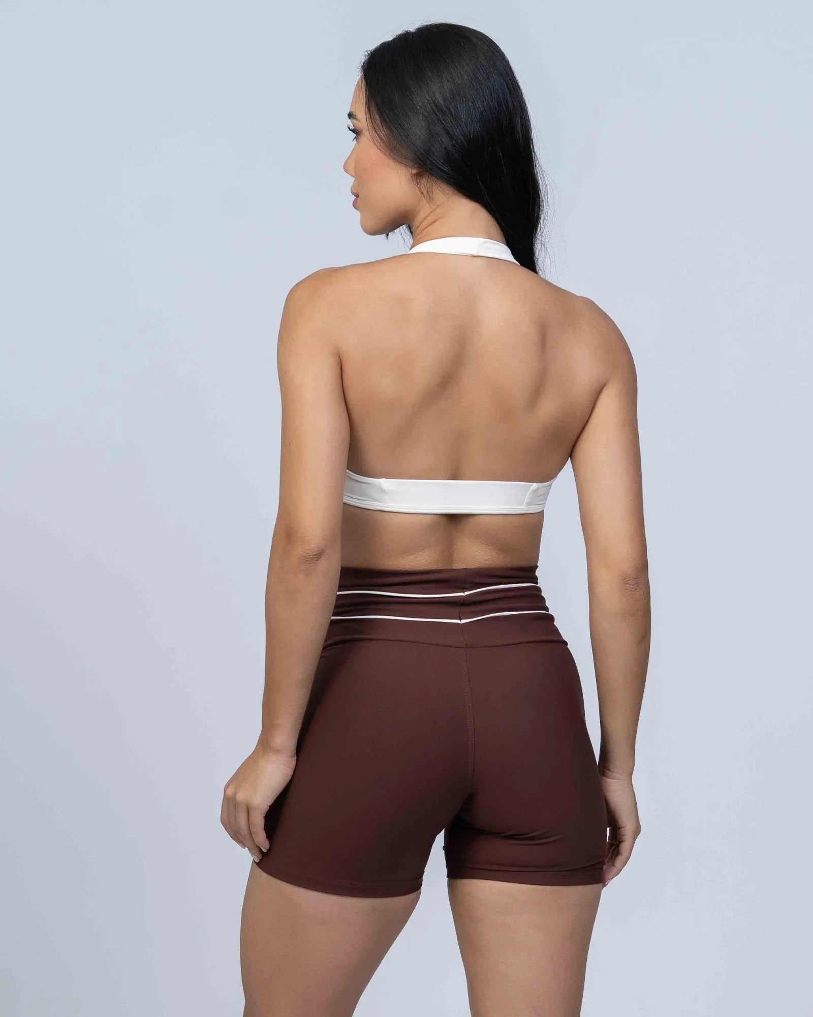 Short Corrida Chocolate Dark compressão com Vivo Off S/empina