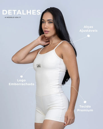 Macaquinho Fitness Mood Off White