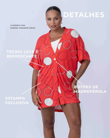 Kimono beach estampa Pitaya