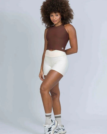 Blusa Fitness casual Charlote Chocolate Dark compressão