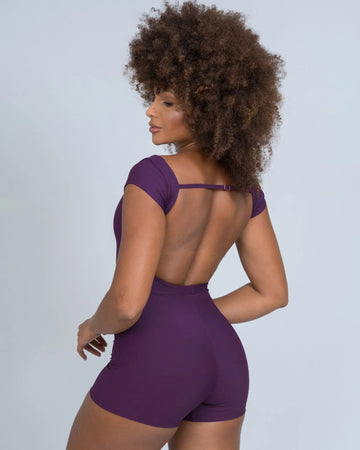 Macaquinho Fitness Wave Blueberry compressão