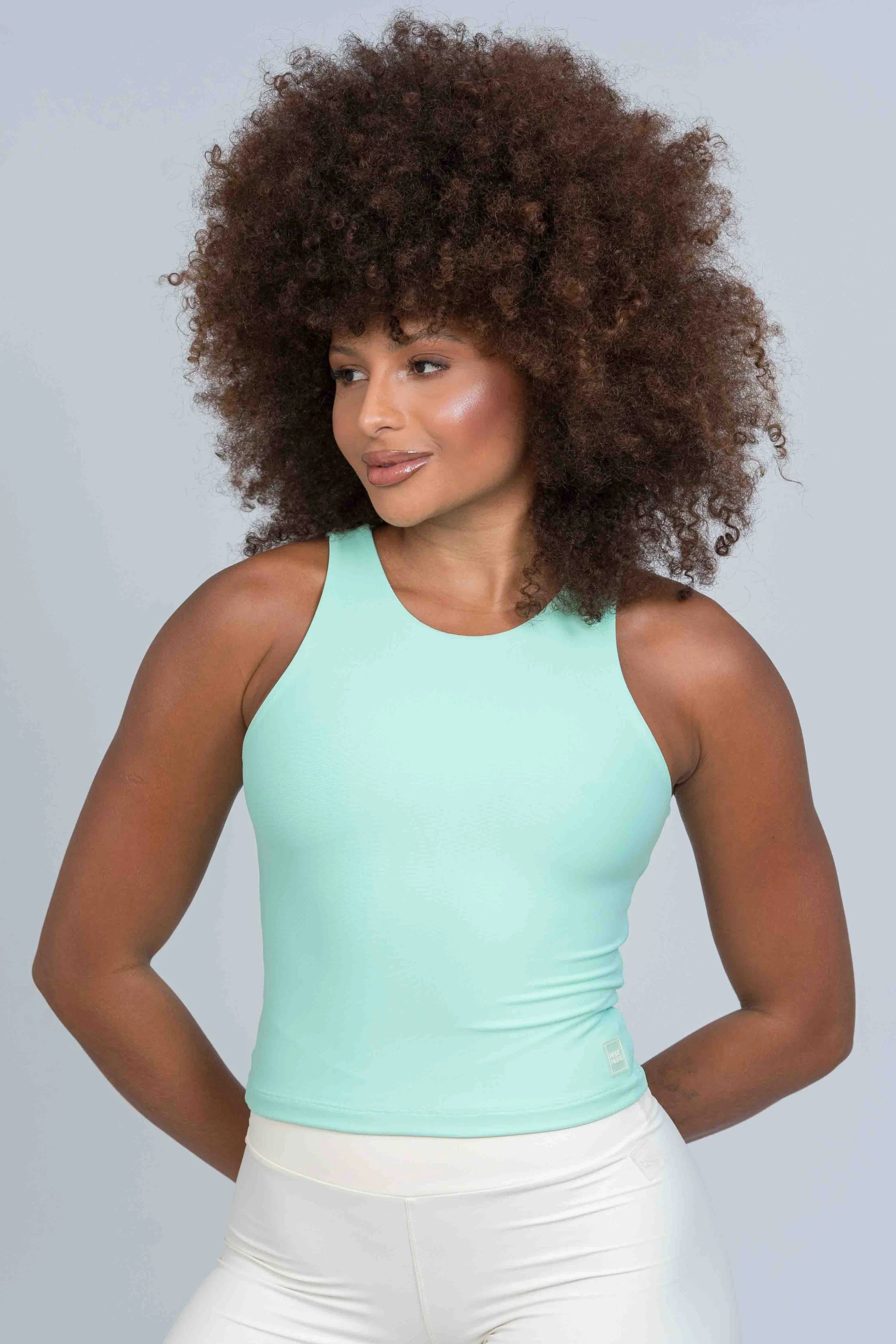 Blusa Fitness Casual Charlote Verde Menta compressão