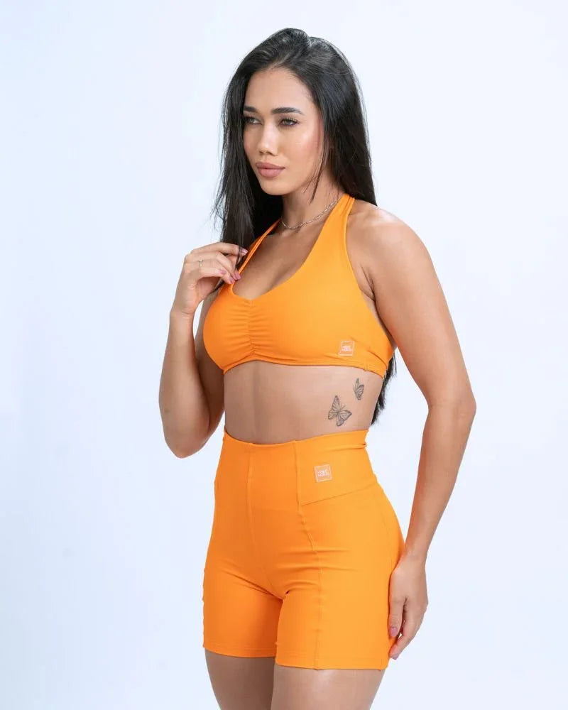 Short Classic Tangerina compressão sem empina bumbum