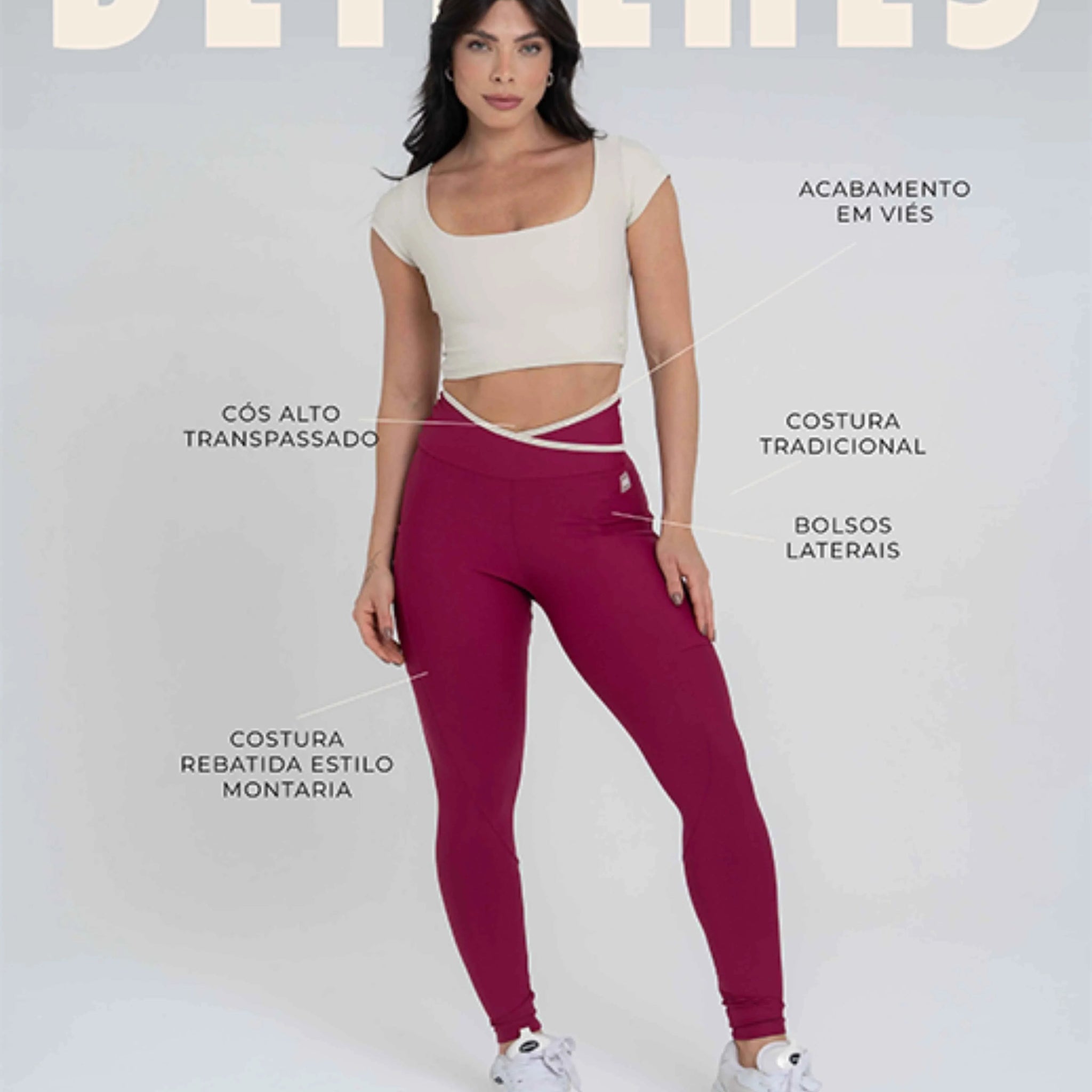 Legging Fusion Rouge Viés Luna compressão