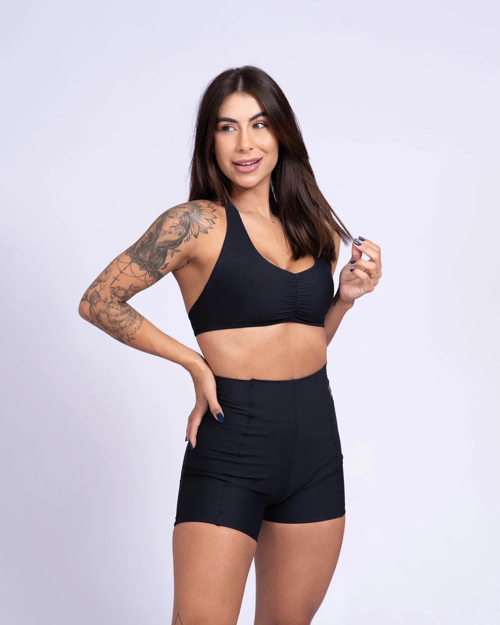 Top Fitness Nala Preto Frente Unica