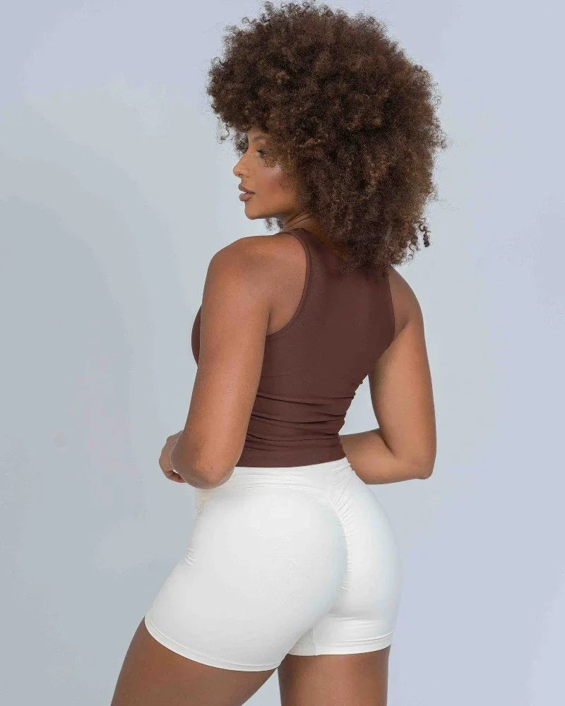 Blusa Fitness casual Charlote Chocolate Dark compressão