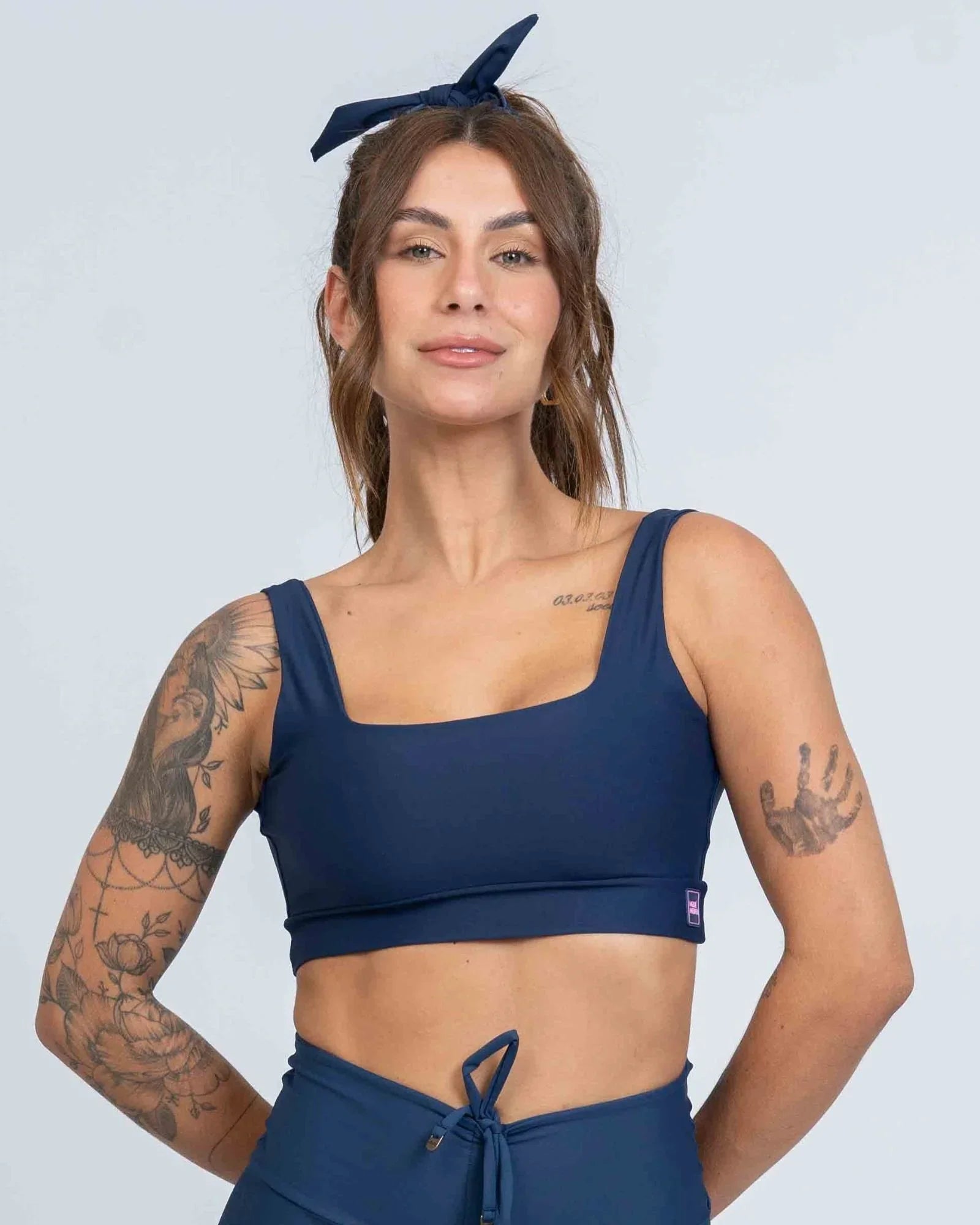 Top Fitness Open Azul Marinho