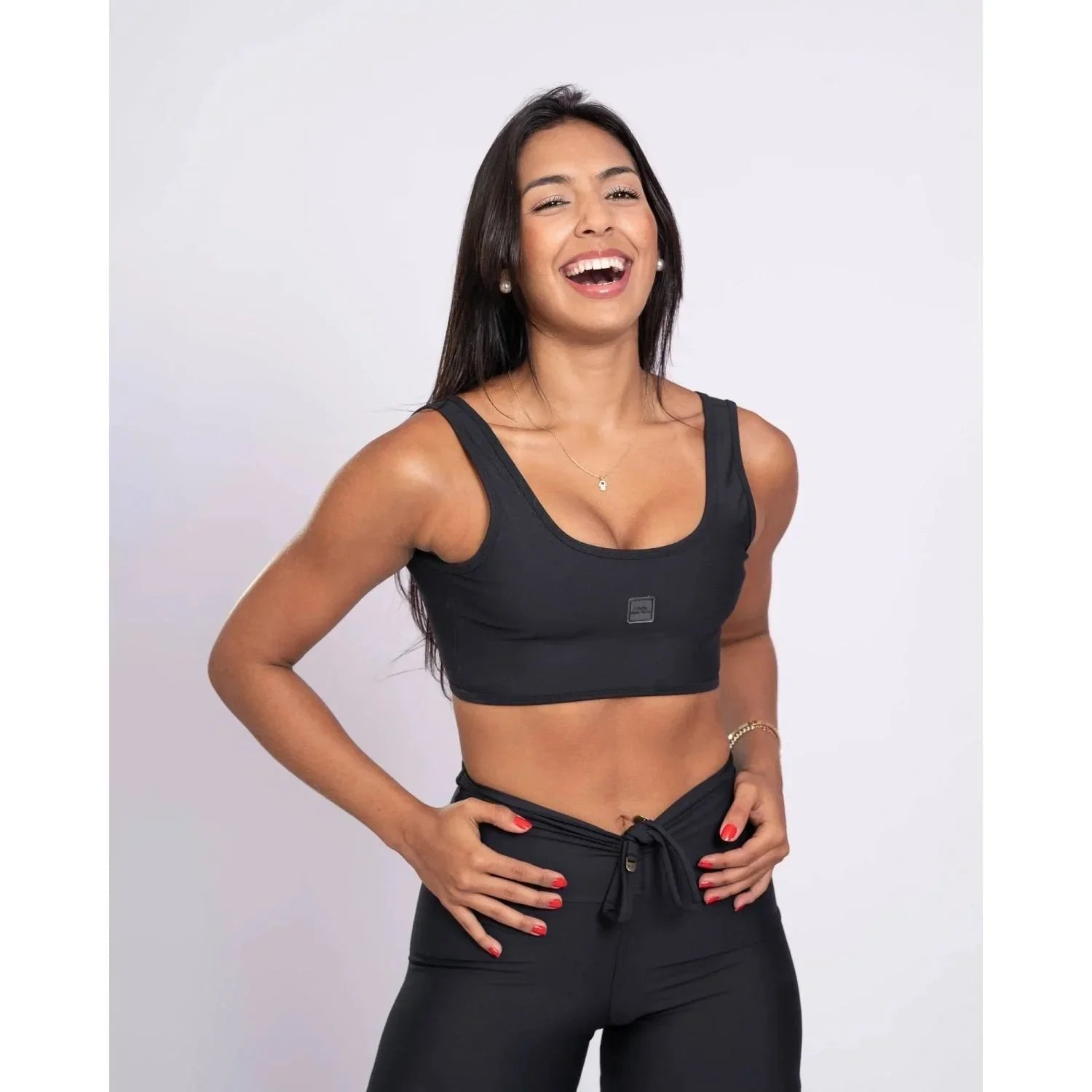 Top Fitness Basic Preto com compressão