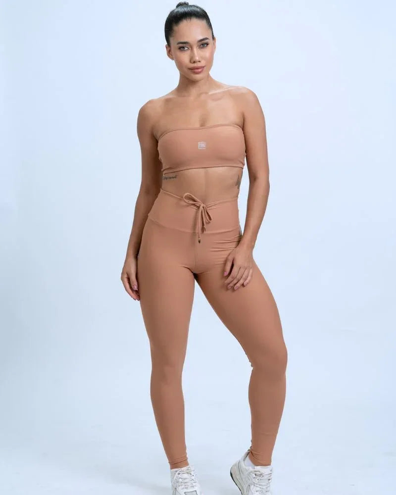 Calça Legging Fitness Slim Mocha Mousse