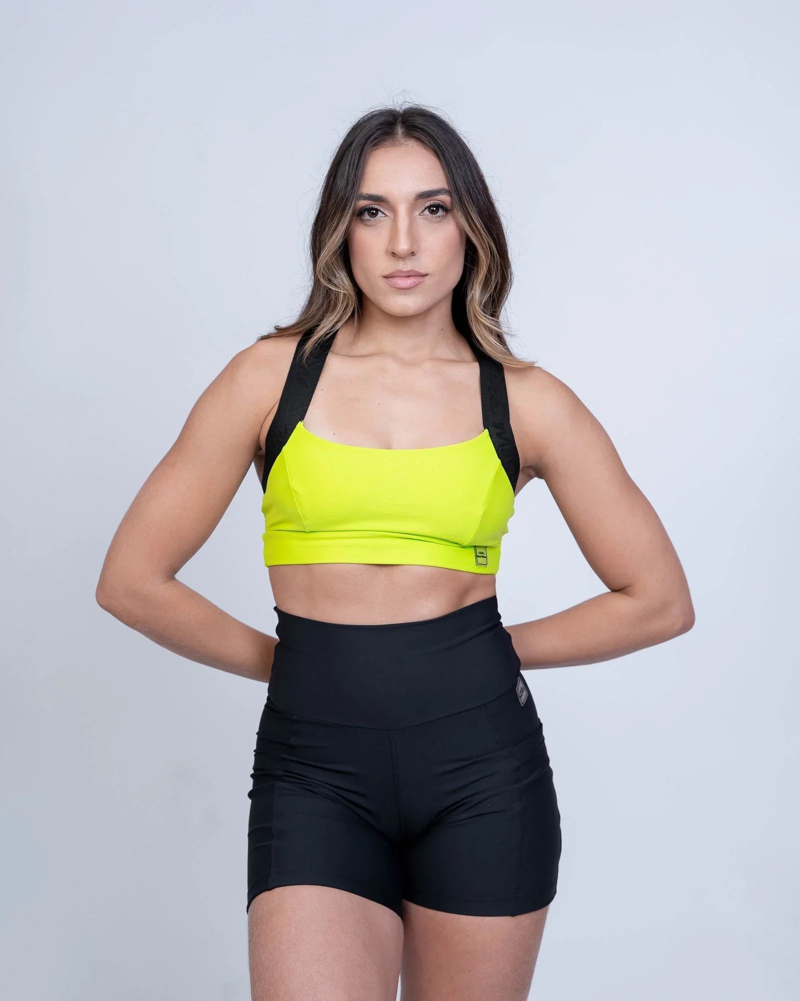 Top fitness Corrida Verde Citrine com compressão