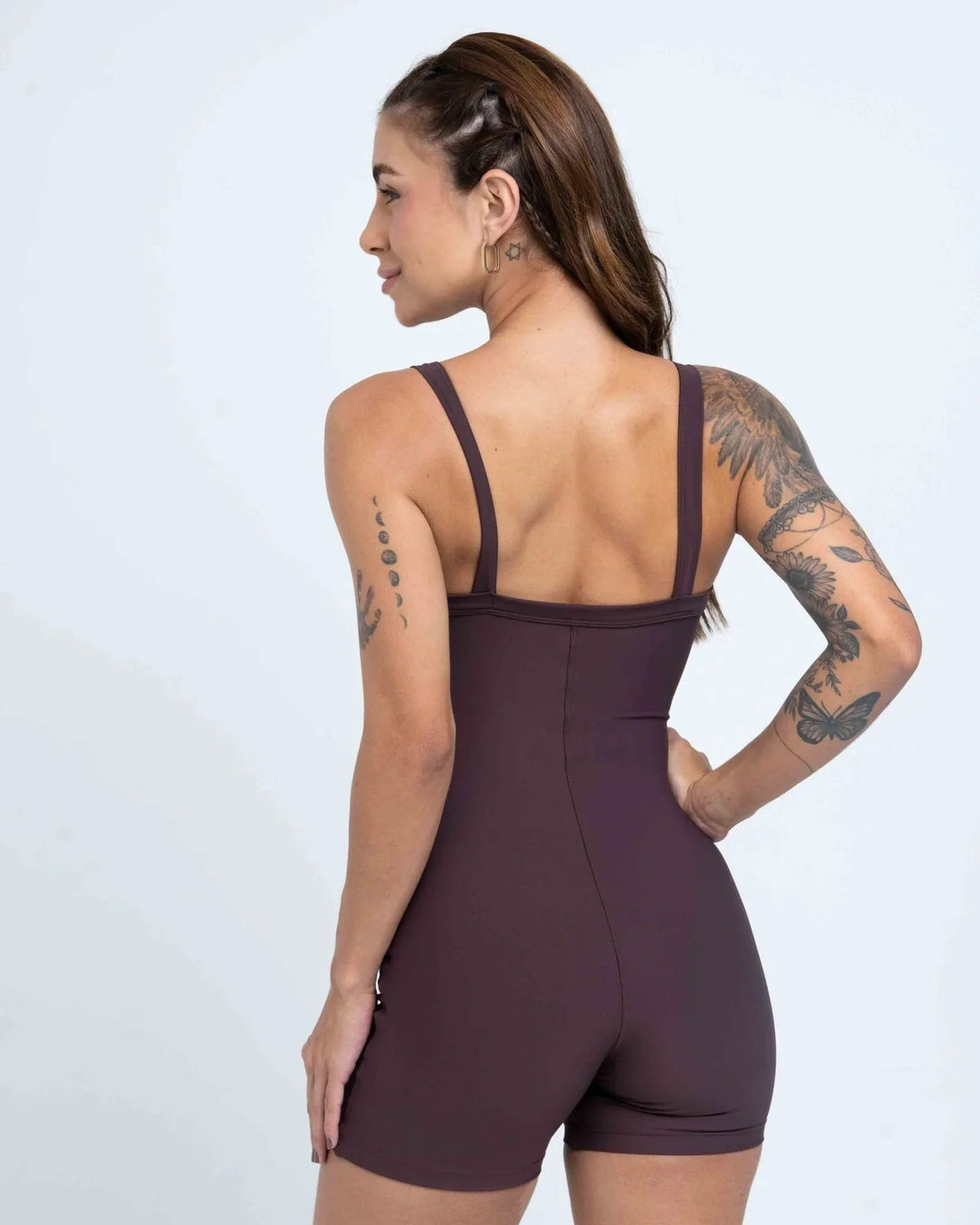 Macaquinho Fitness Flow Marrom Ébano