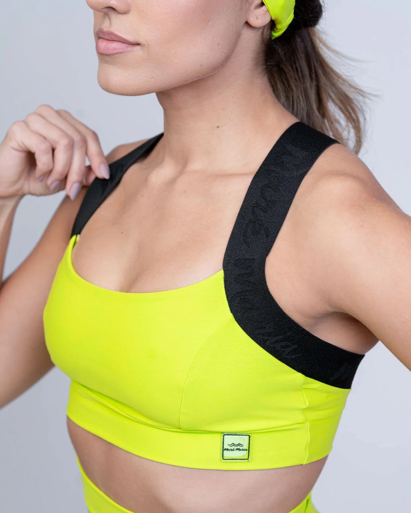 Top fitness Corrida Verde Citrine com compressão