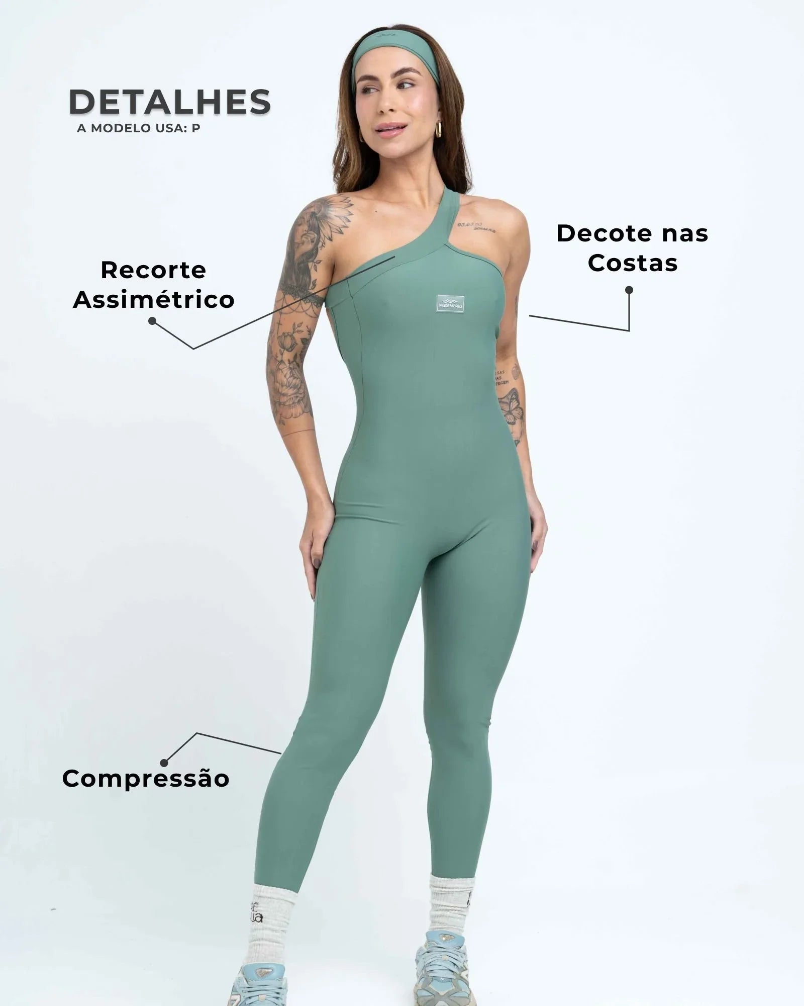 Macacão Fitness Vivi Verde Eucalipto