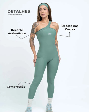 Macacão Fitness Vivi Verde Eucalipto