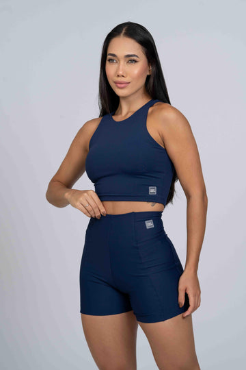 Cropped casual Charlote Azul Marinho