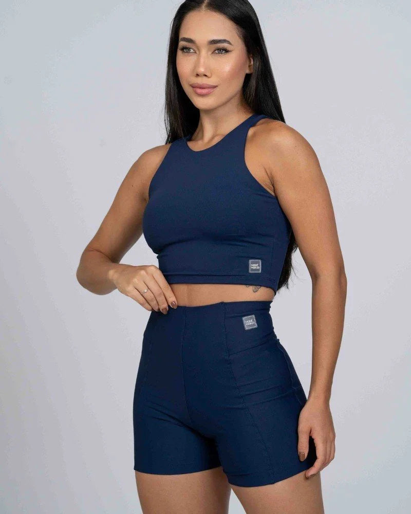 Short Classic Azul Marinho compressão sem empina bumbum