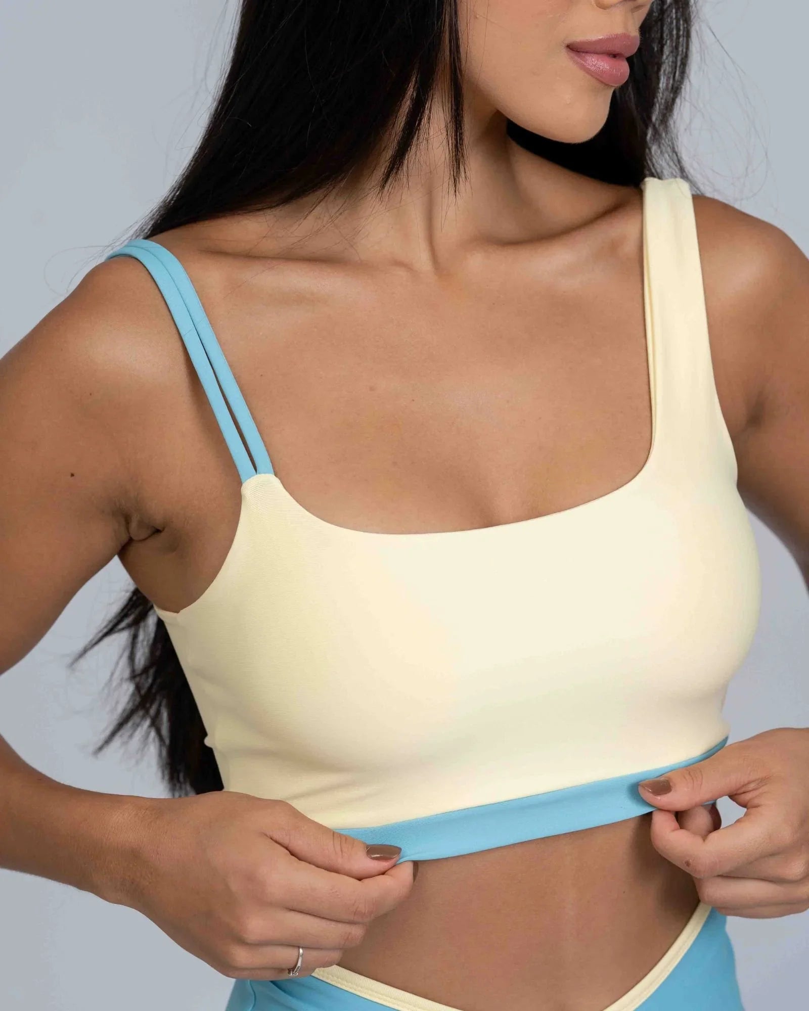 Top Life Duo Amarelo Brisa com Azul céu