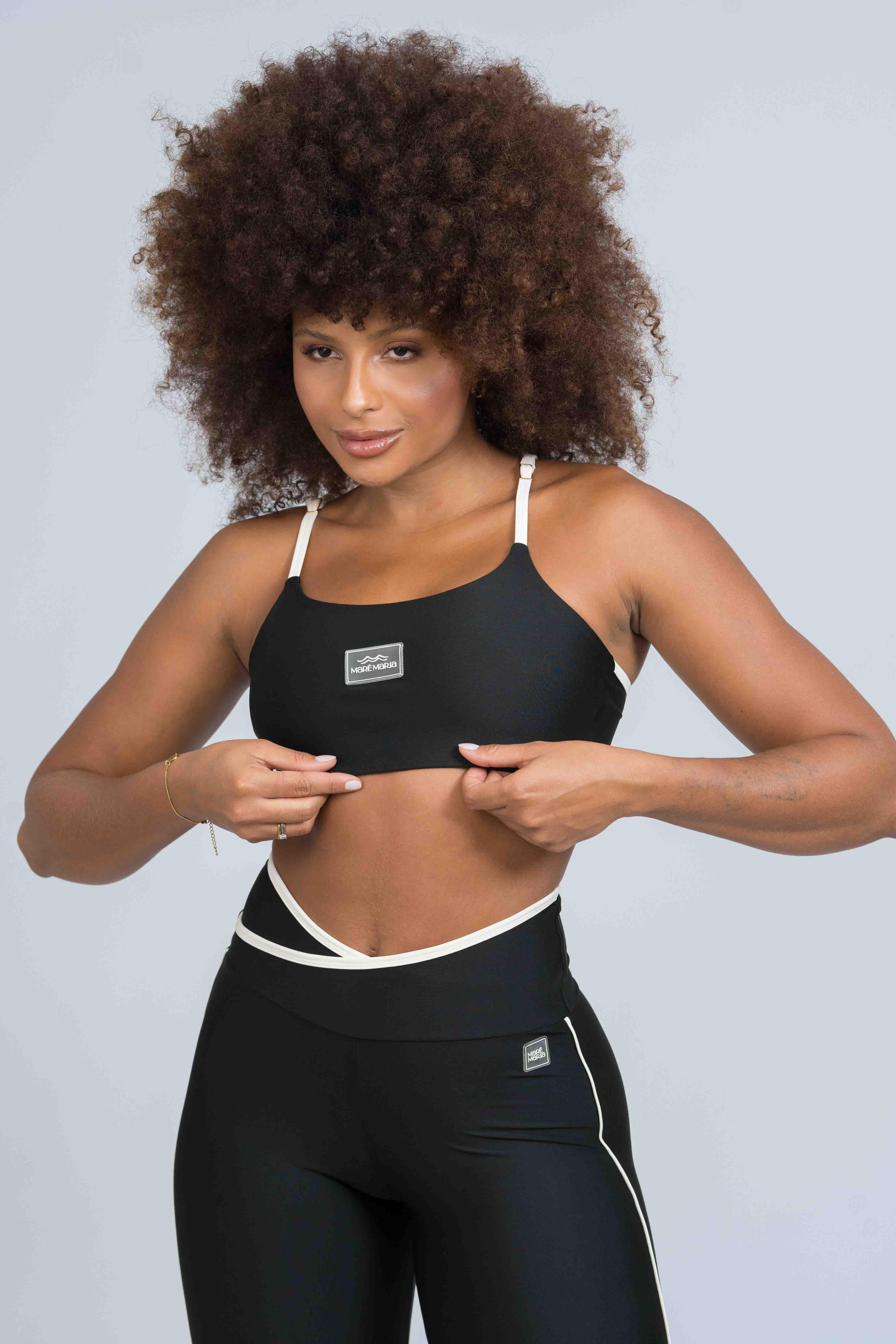 Top Ternura nadador Super Black com Off White