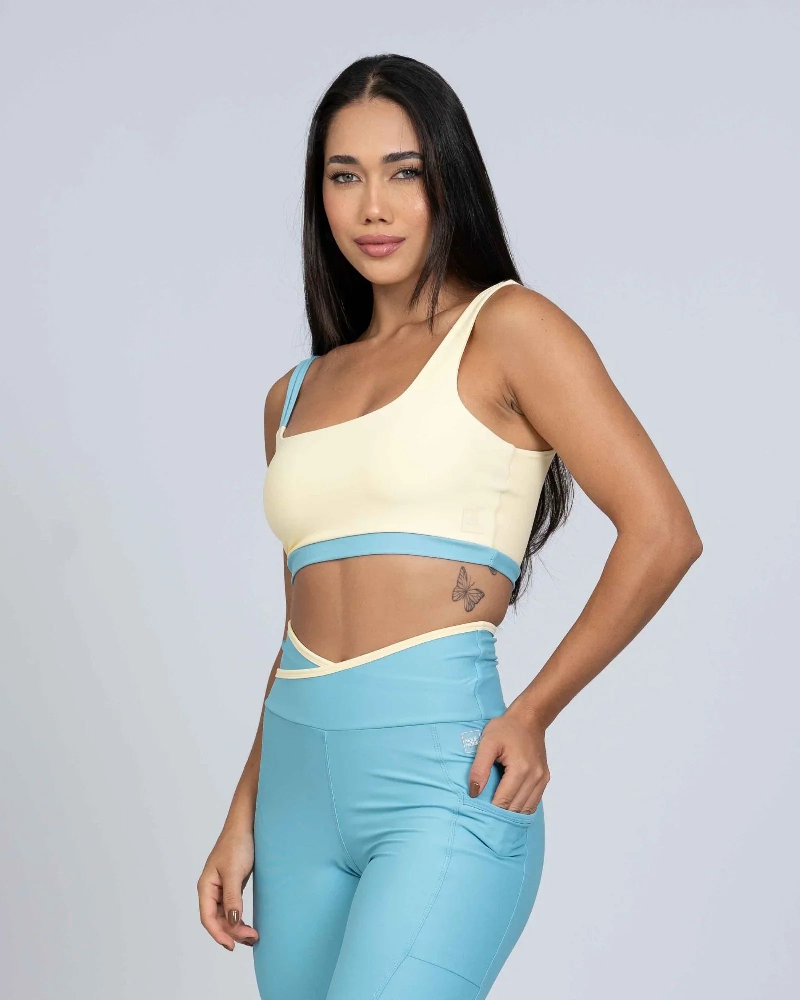 Top Life Duo Amarelo Brisa com Azul céu