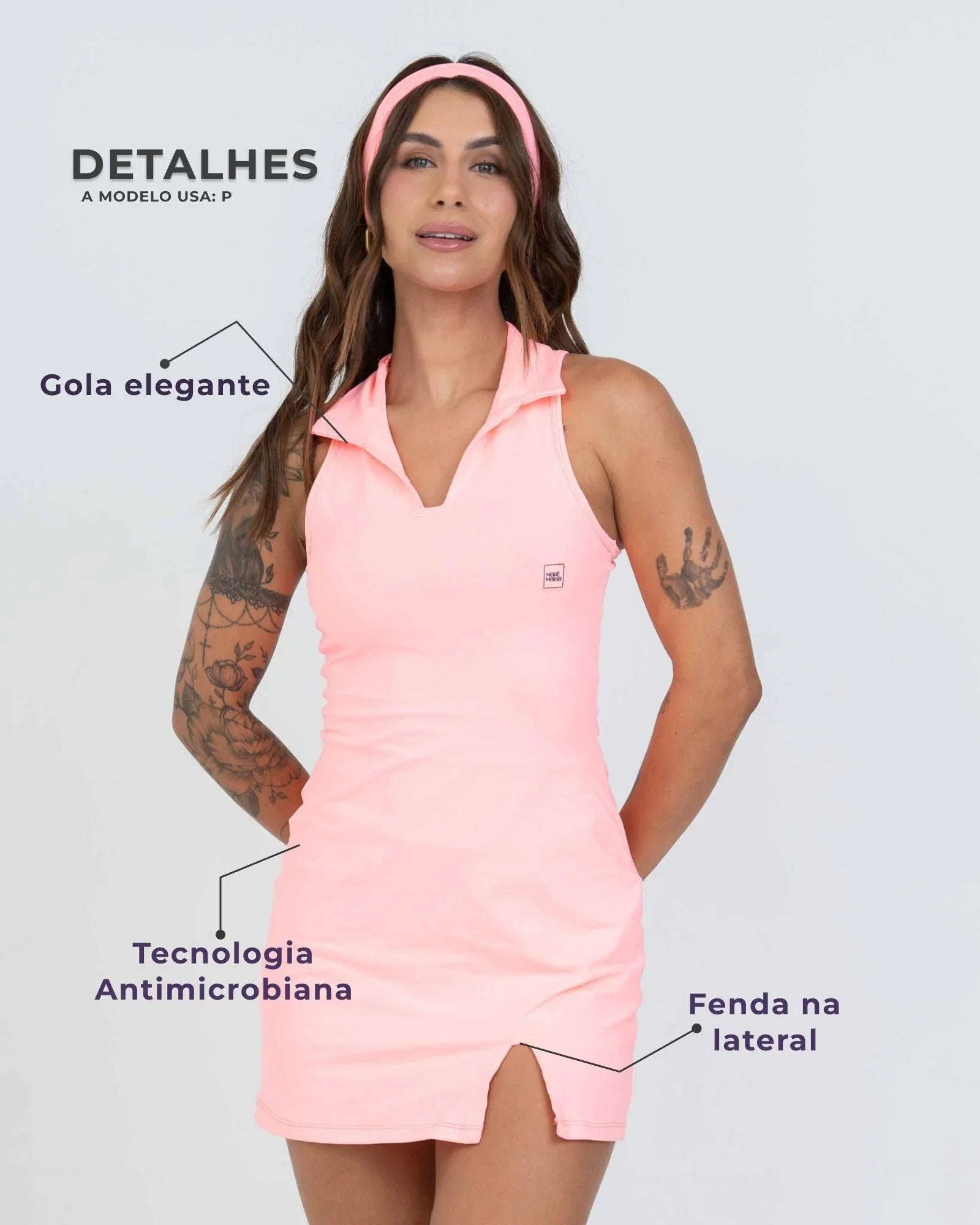Vestido Fitness Match Point Coral