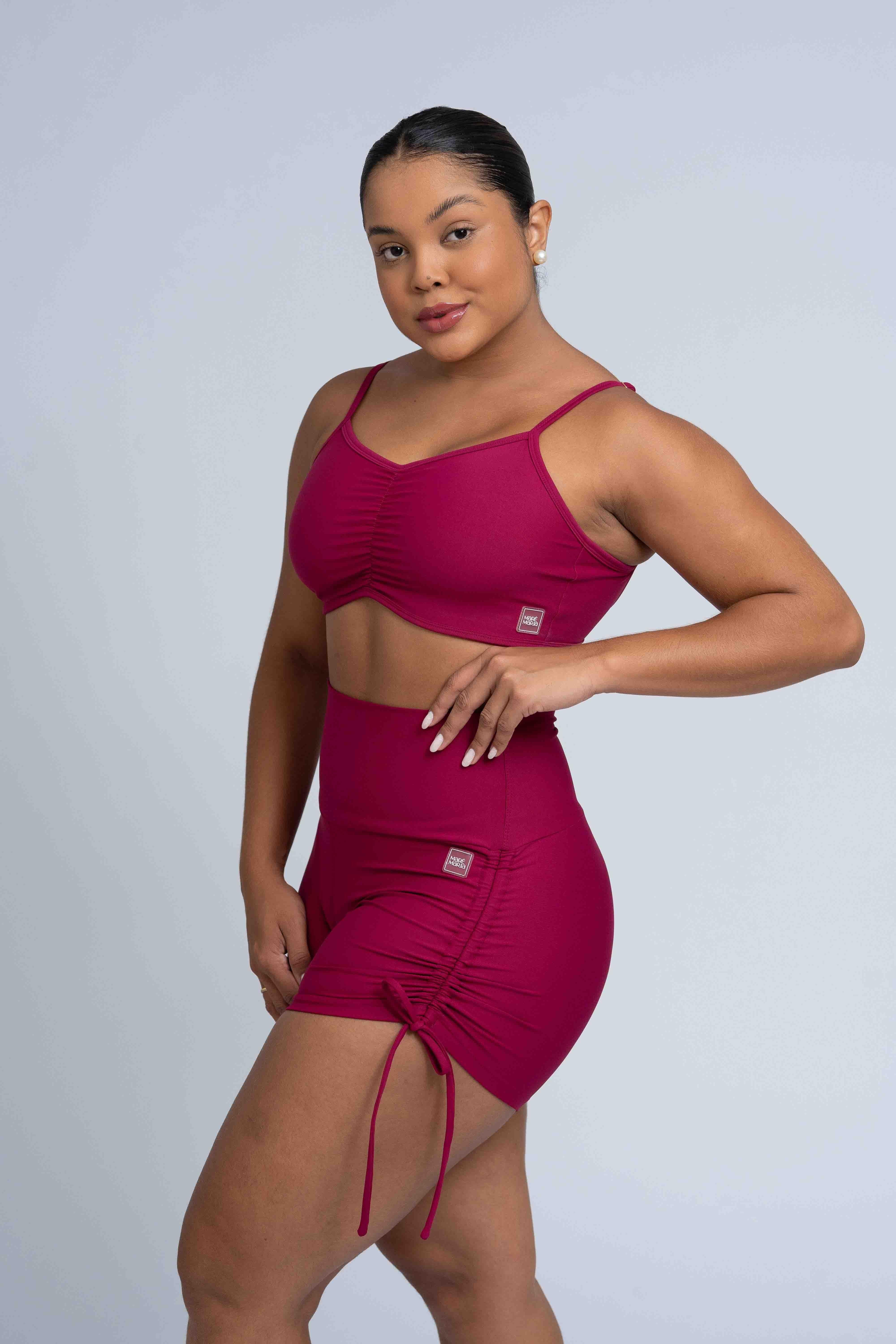 Short Fitness Smile Rouge S/ empina bumbum