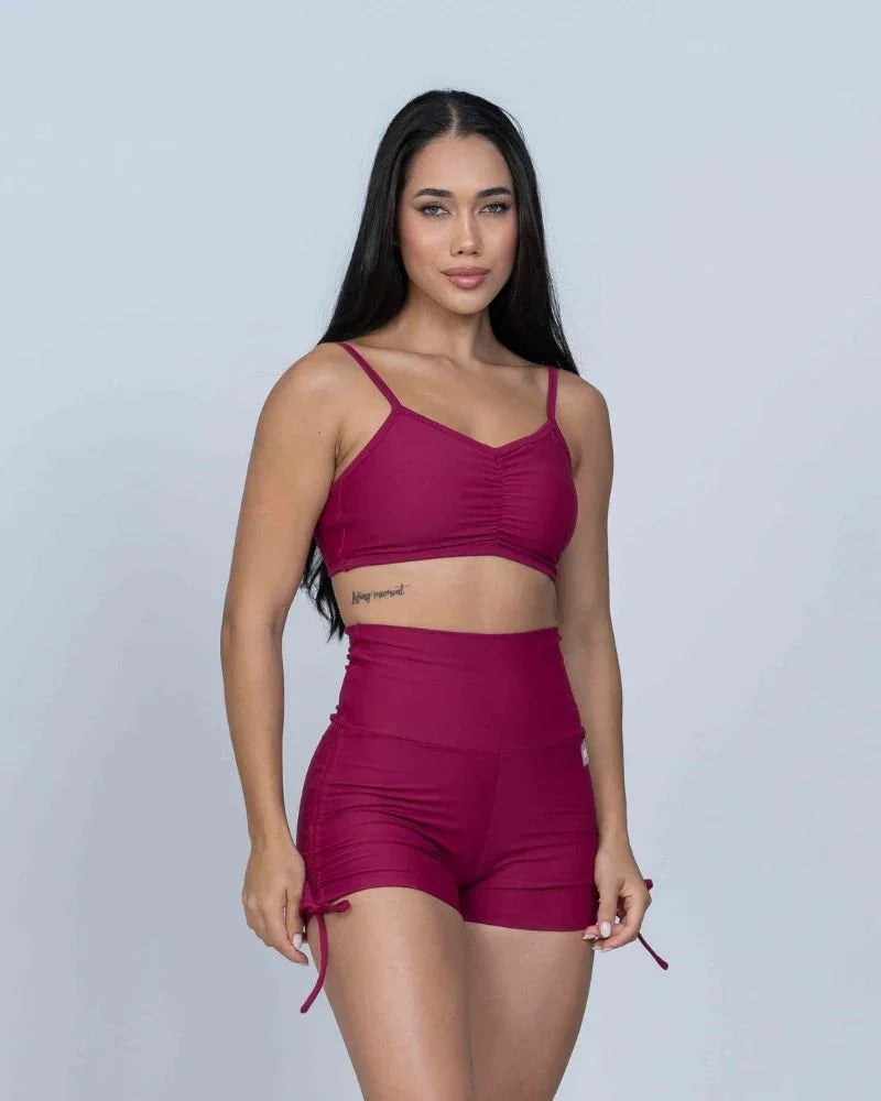 Short Fitness Smile Rouge S/ empina bumbum