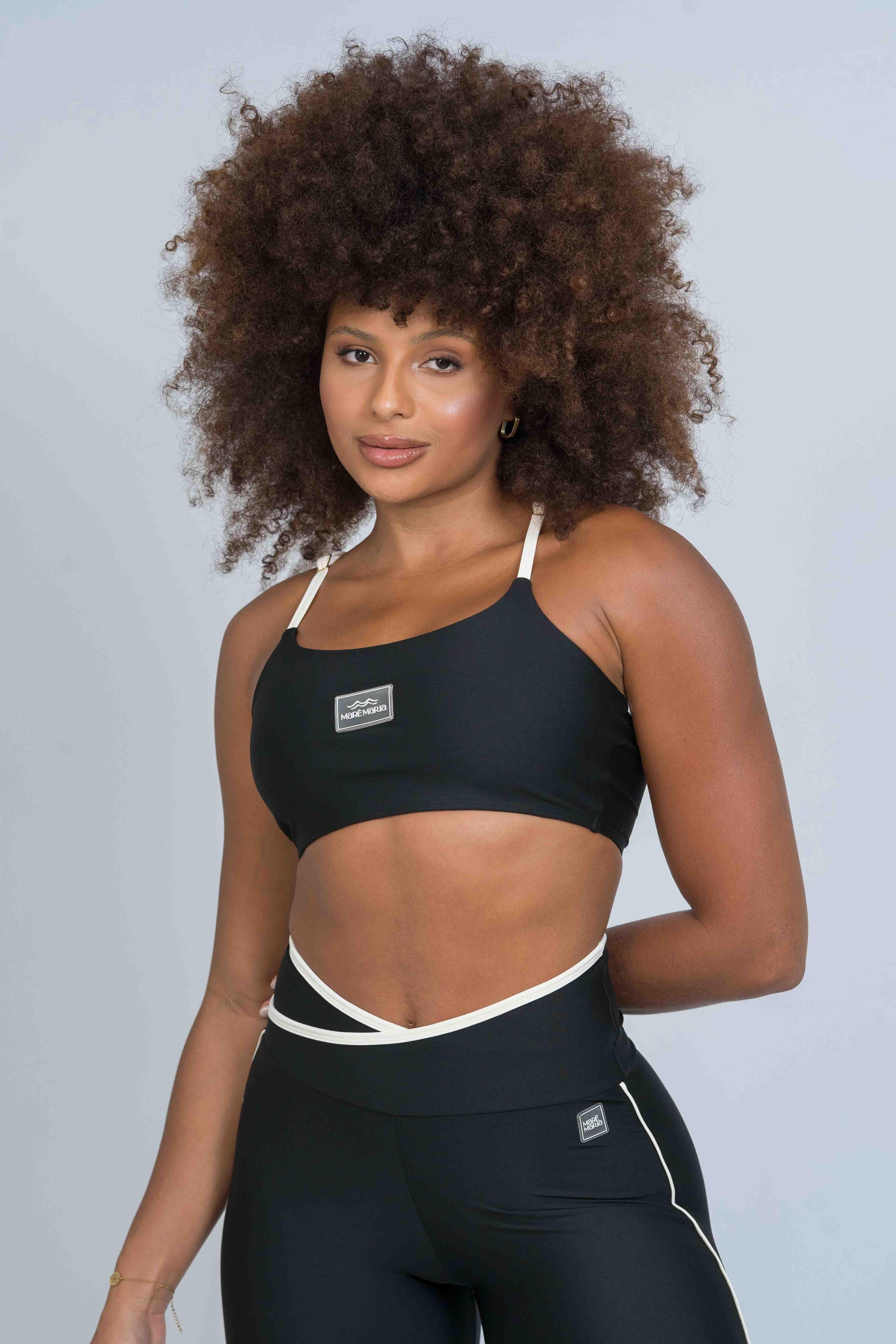 Top Ternura nadador Super Black com Off White