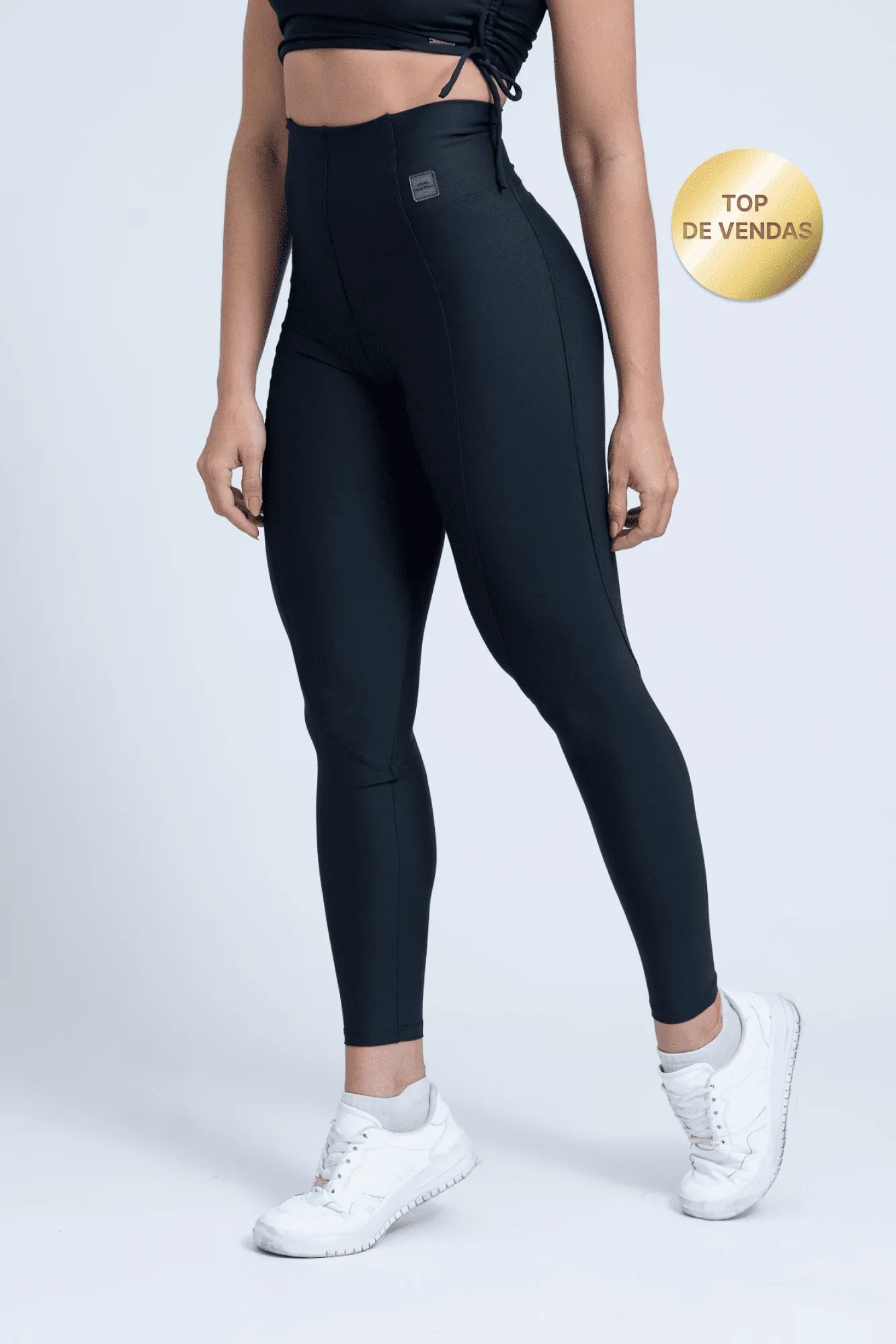 Calça Legging fitness Classic Preta com compressão e sem empina bumbum