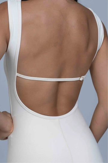 Macacão Fitness Classico Off White Compressão