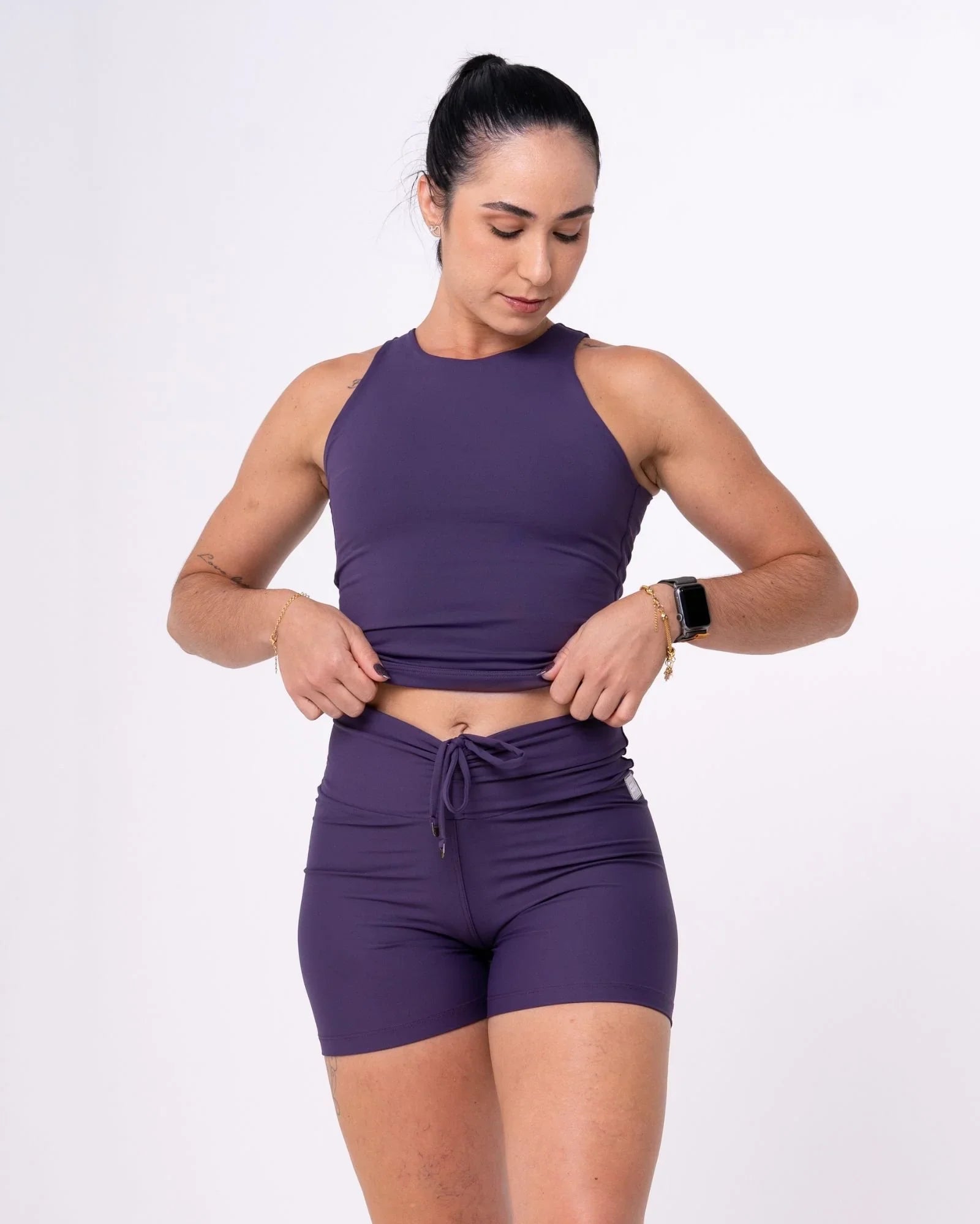 Blusa Fitness Casual Charlote Violeta compressão
