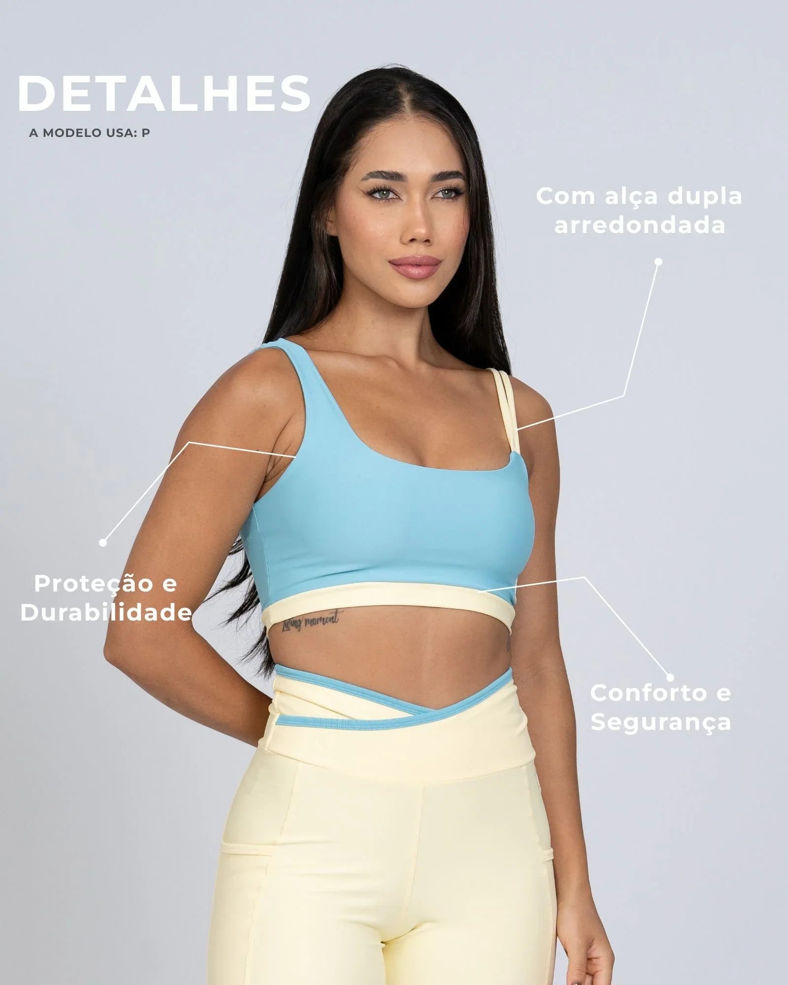Top Life Duo Azul céu com Amarelo Brisa