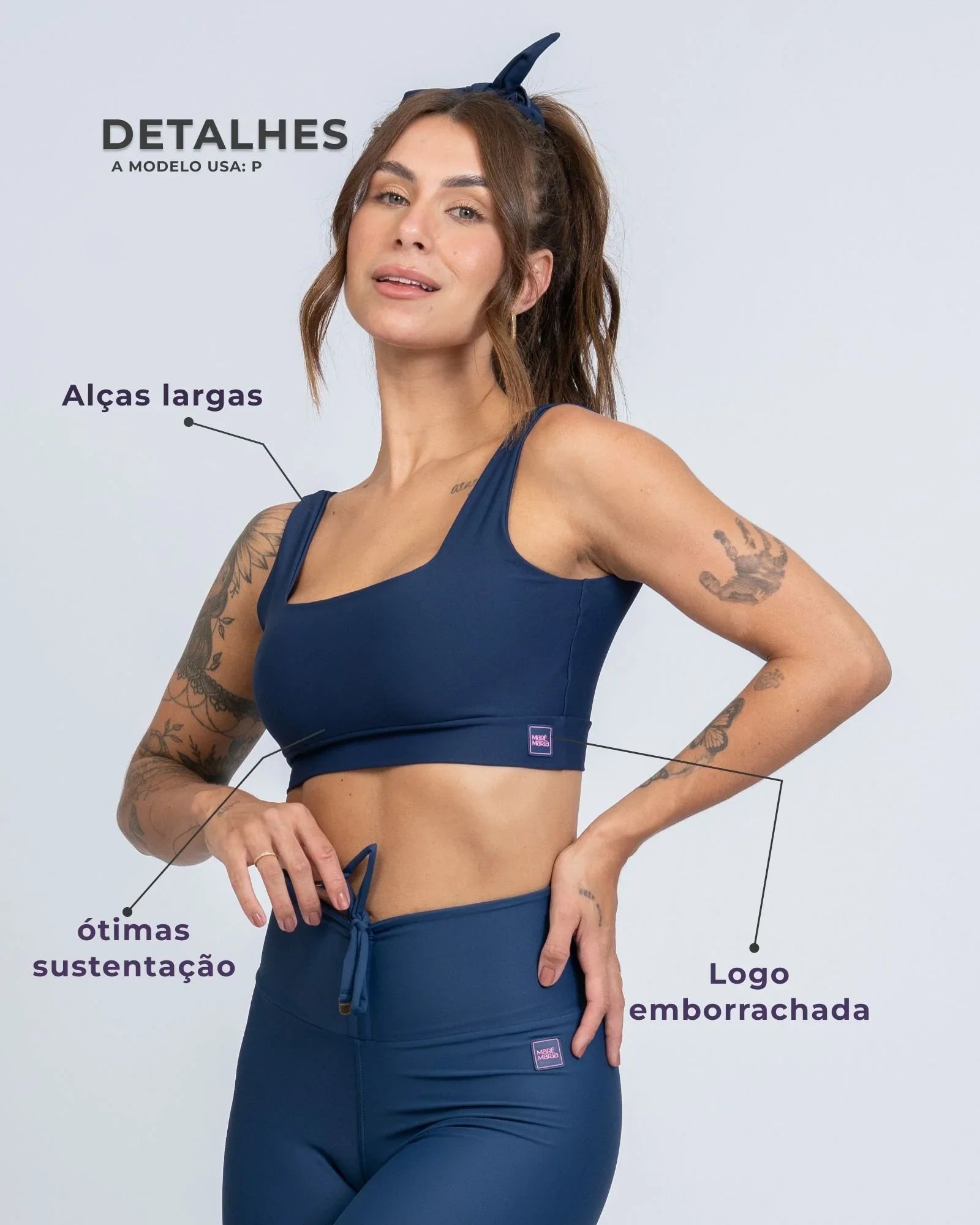 Top Fitness Open Azul Marinho