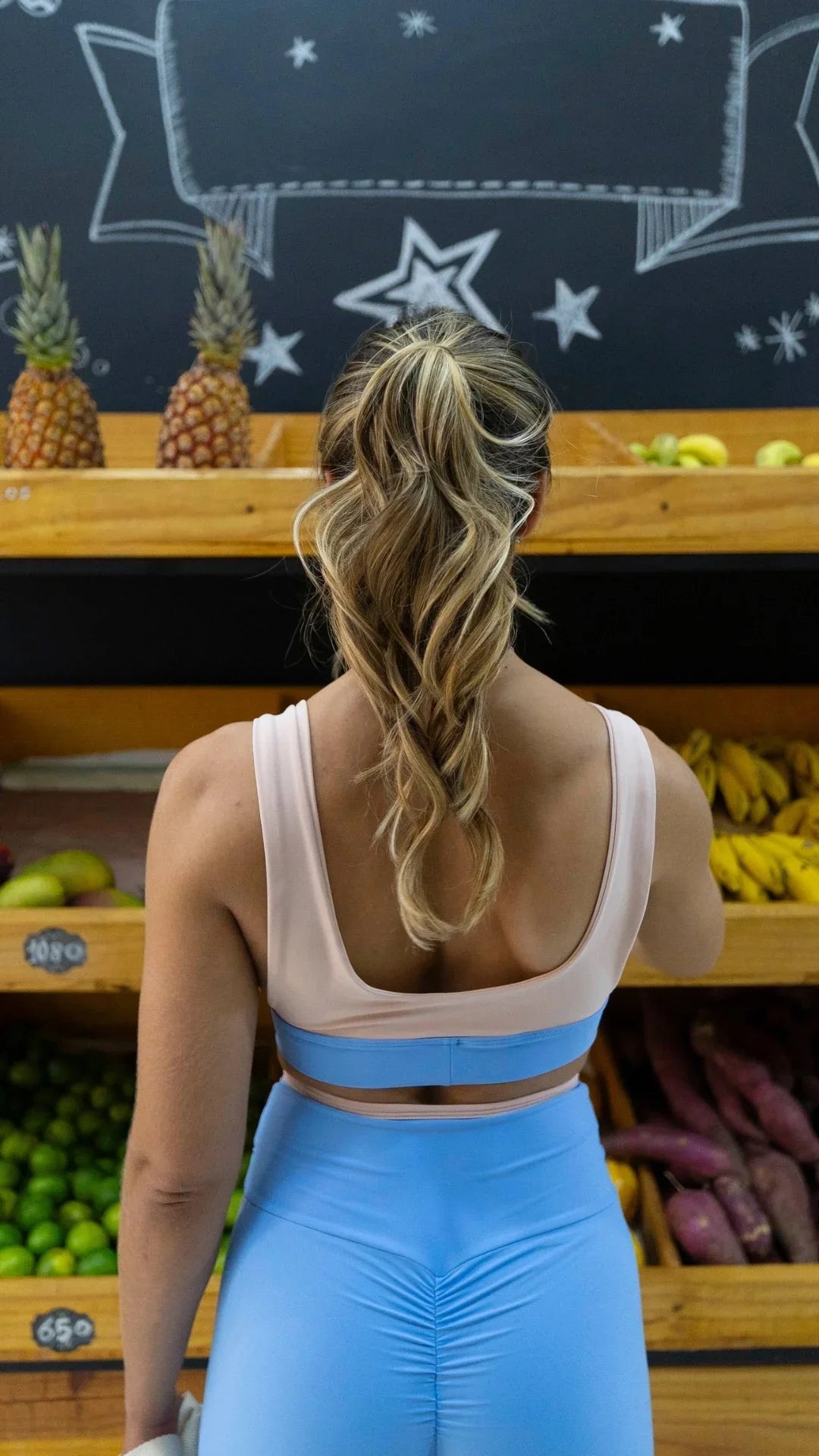 Top Fitness Street Rosa Lily com pala Azul Serenity