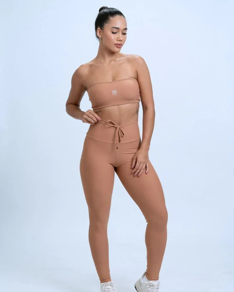 Calça Legging Fitness Slim Mocha Mousse